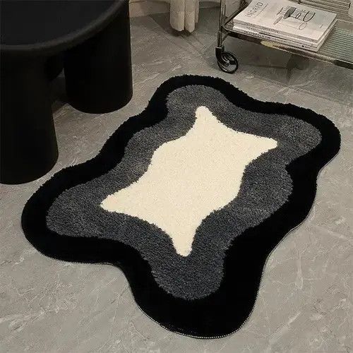 Designer × Vintage Mat Fluffy Thick Water Absorbing Anti Slip Bath Rugs 40x60cm Size ONE SIZE - 1 Thumbnail