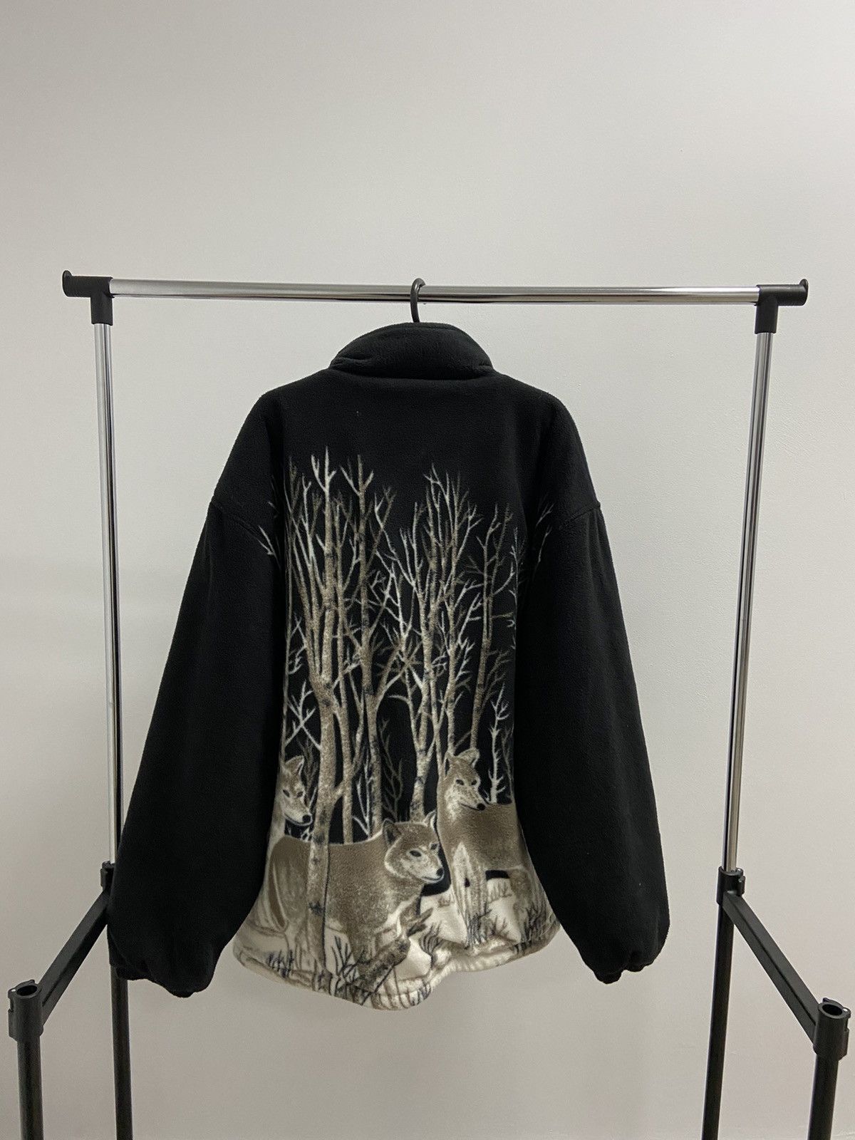 Japanese Brand × Vintage Wolves 🐺 Fleece Jacket Warm Vintage Zip Overprint Size US XXL / EU 58 / 5 - 2 Thumbnail