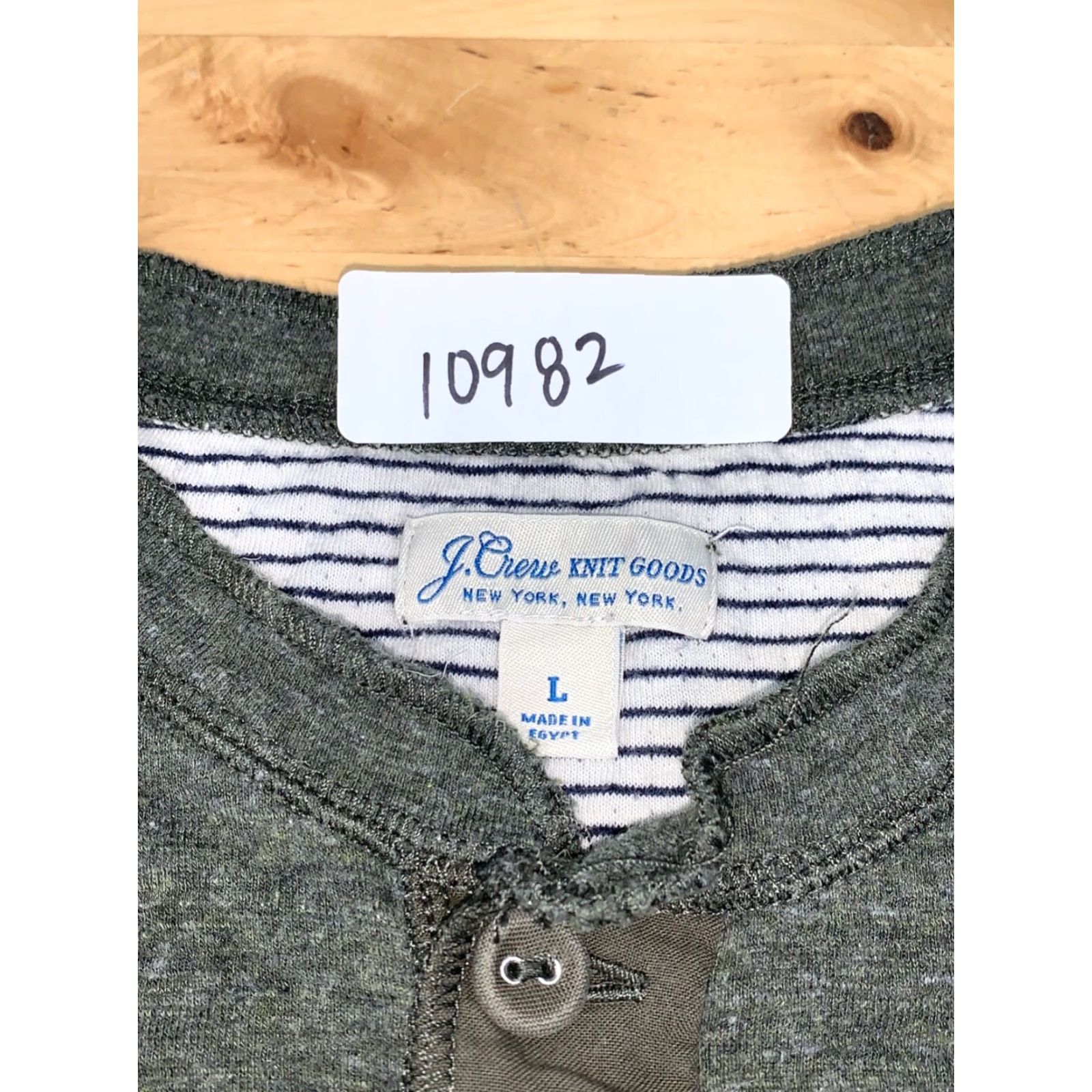 J.Crew J.CREW Henley Shirt Mens L Green Long Sleeve Double Knit Size US L / EU 52-54 / 3 - 4 Thumbnail