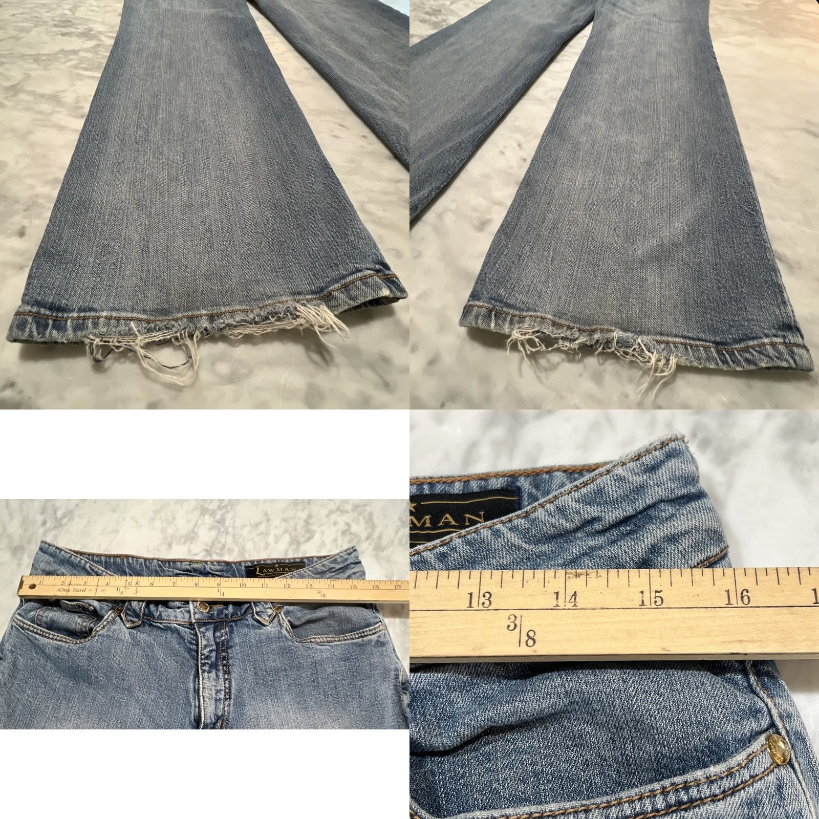 Bell VINTAGE 90’s Lawman Western Jeans Women 13 Bell Bottom Embellished Faded Stretch Jeans Western Girls Womens Size 34" / US 12 / IT 48 - 8 Thumbnail