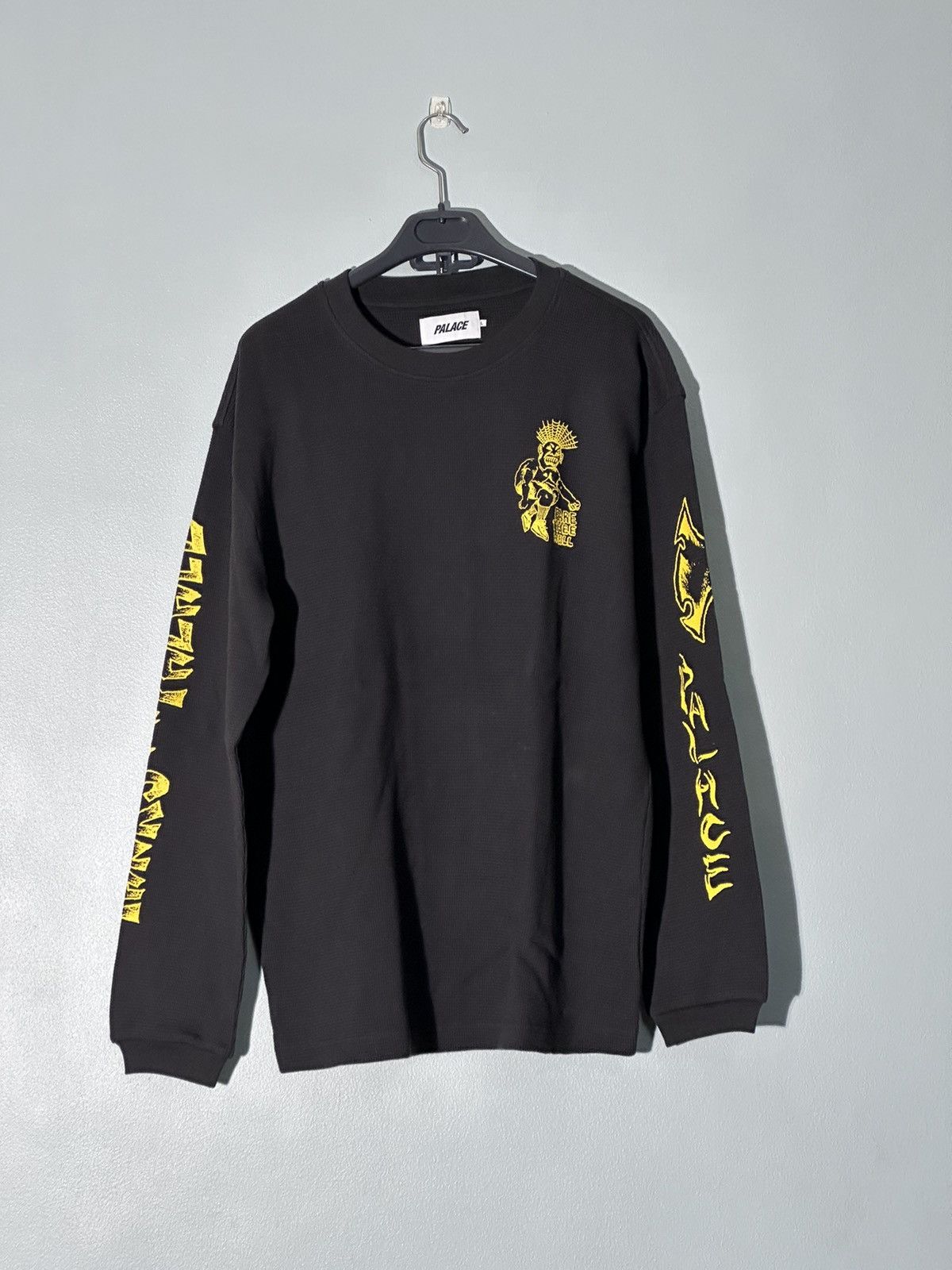 image of Palace Lotties Thermal Skull Long sleeve T-Shirt in Black, Men's (Size Large)