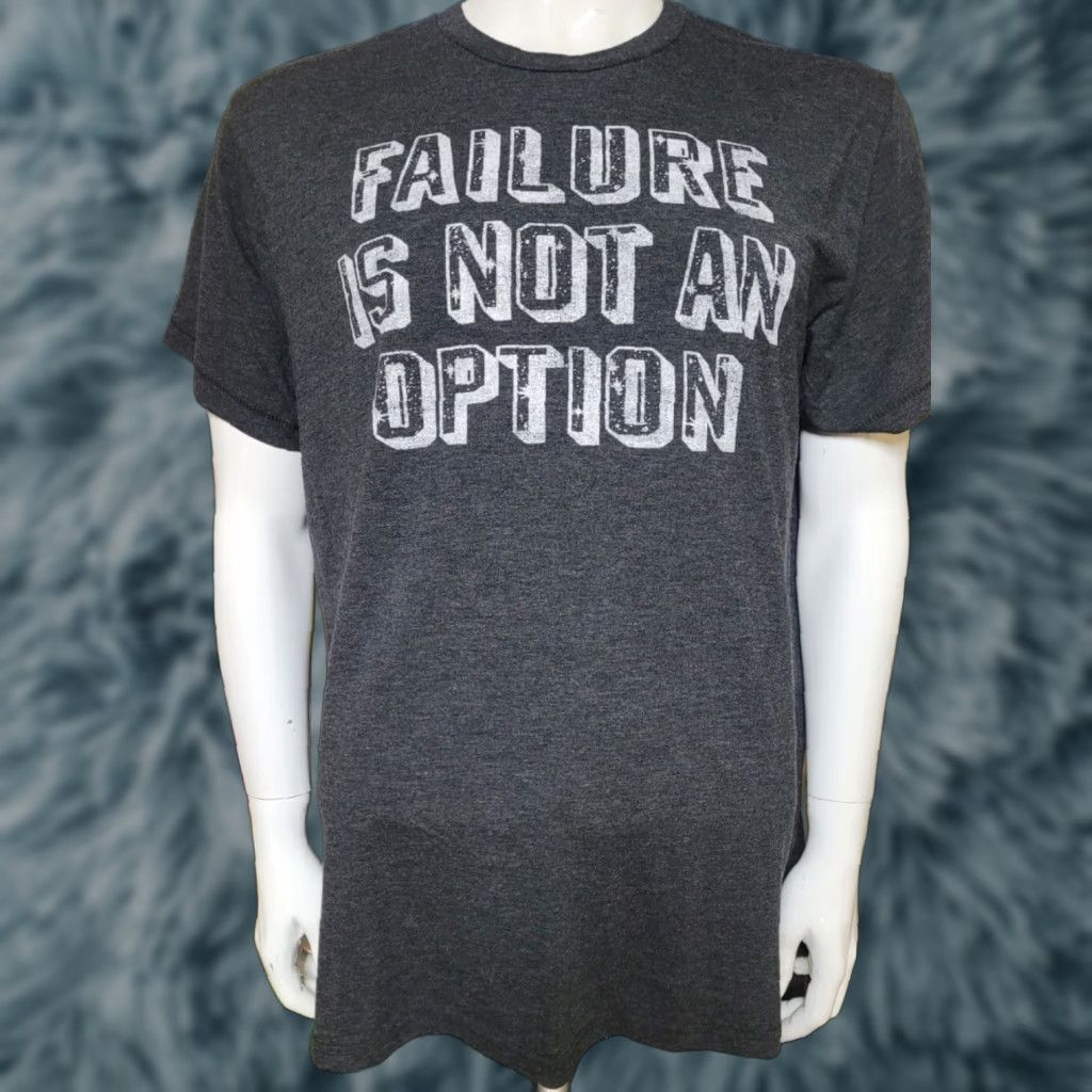 NASA HOMAGE T-Shirt Mens Retro Failure Is Not An Option Gray L Large Short Sleeve Crew Neck Quotes Space USA Graphic Tee Size US L / EU 52-54 / 3 - 1 Thumbnail