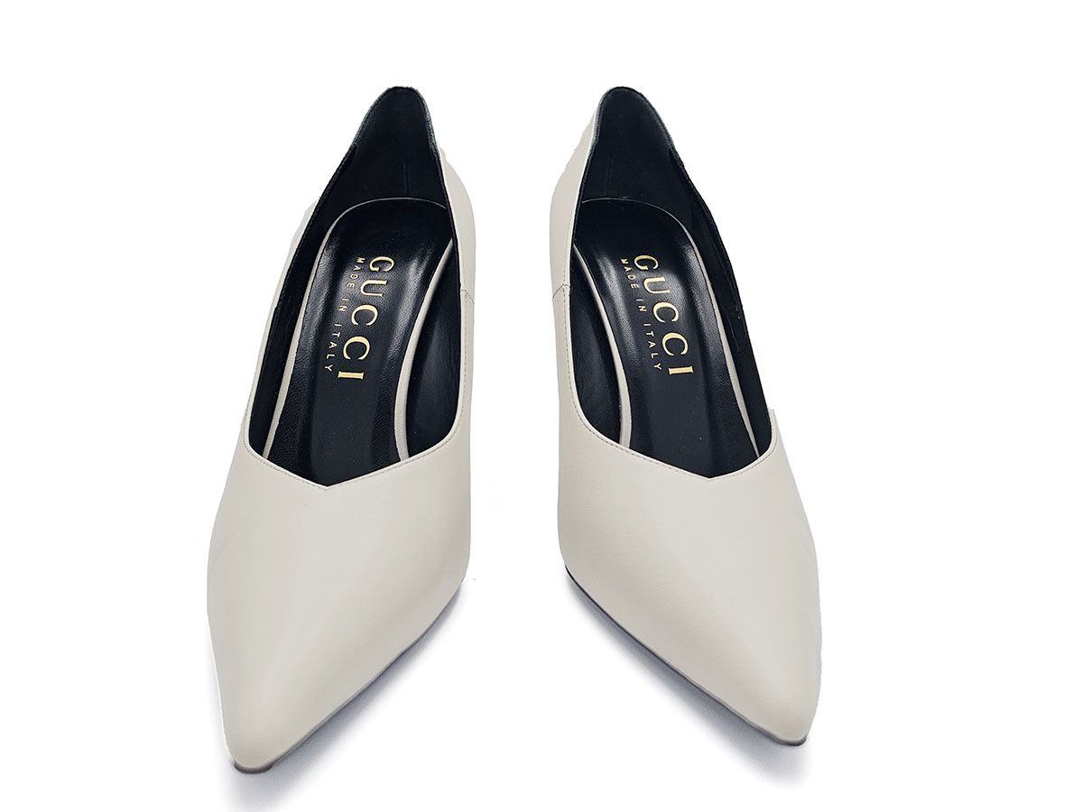 Gucci Gucci Priscilla White Leather High Heel Pumps 40 US 10 Size US 10 / IT 40 - 5 Thumbnail