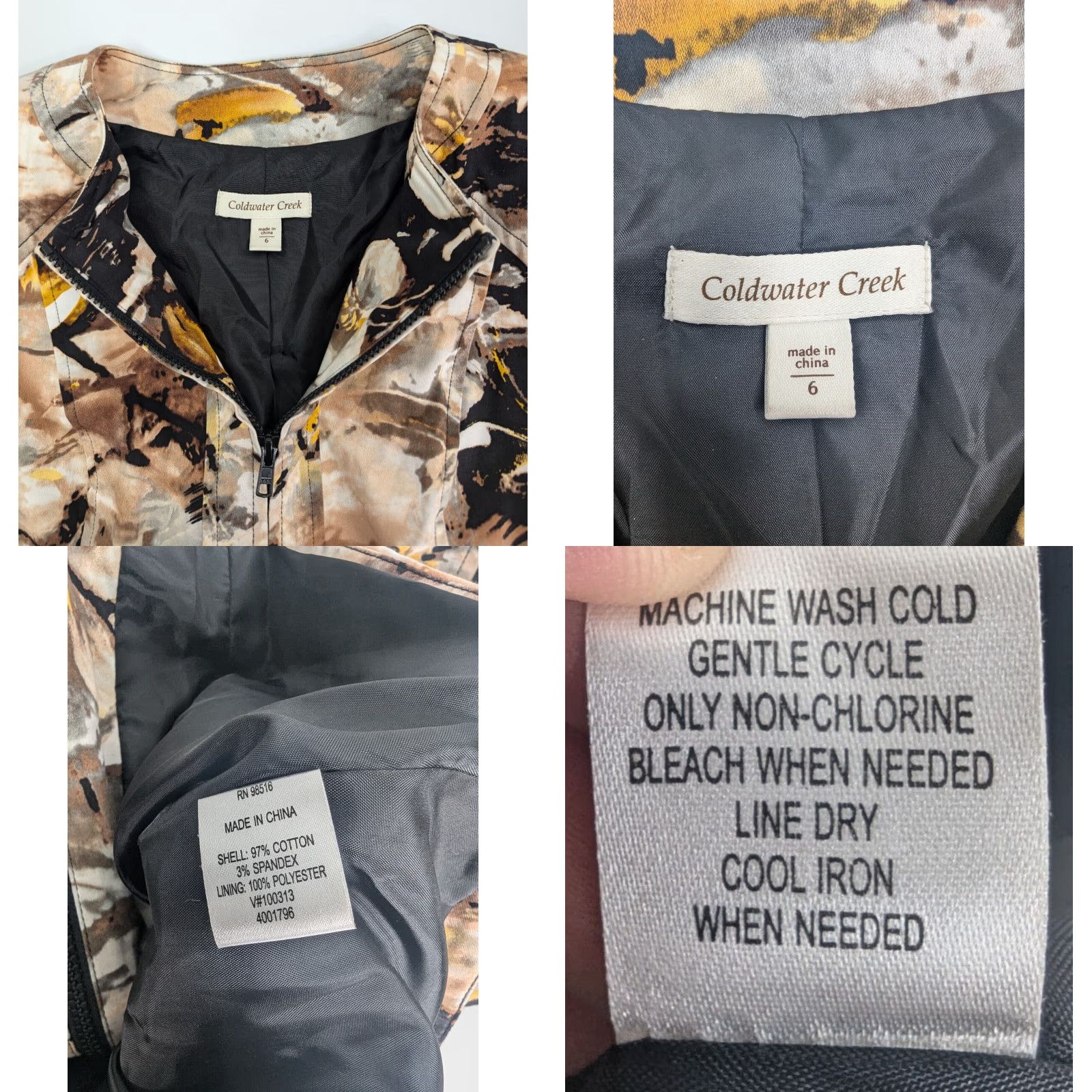 Coldwater Creek VINTAGE Coldwater Creek Camouflage Jacket Brown Black Zip Size 6 Women Size M / US 6-8 / IT 42-44 - 8 Thumbnail