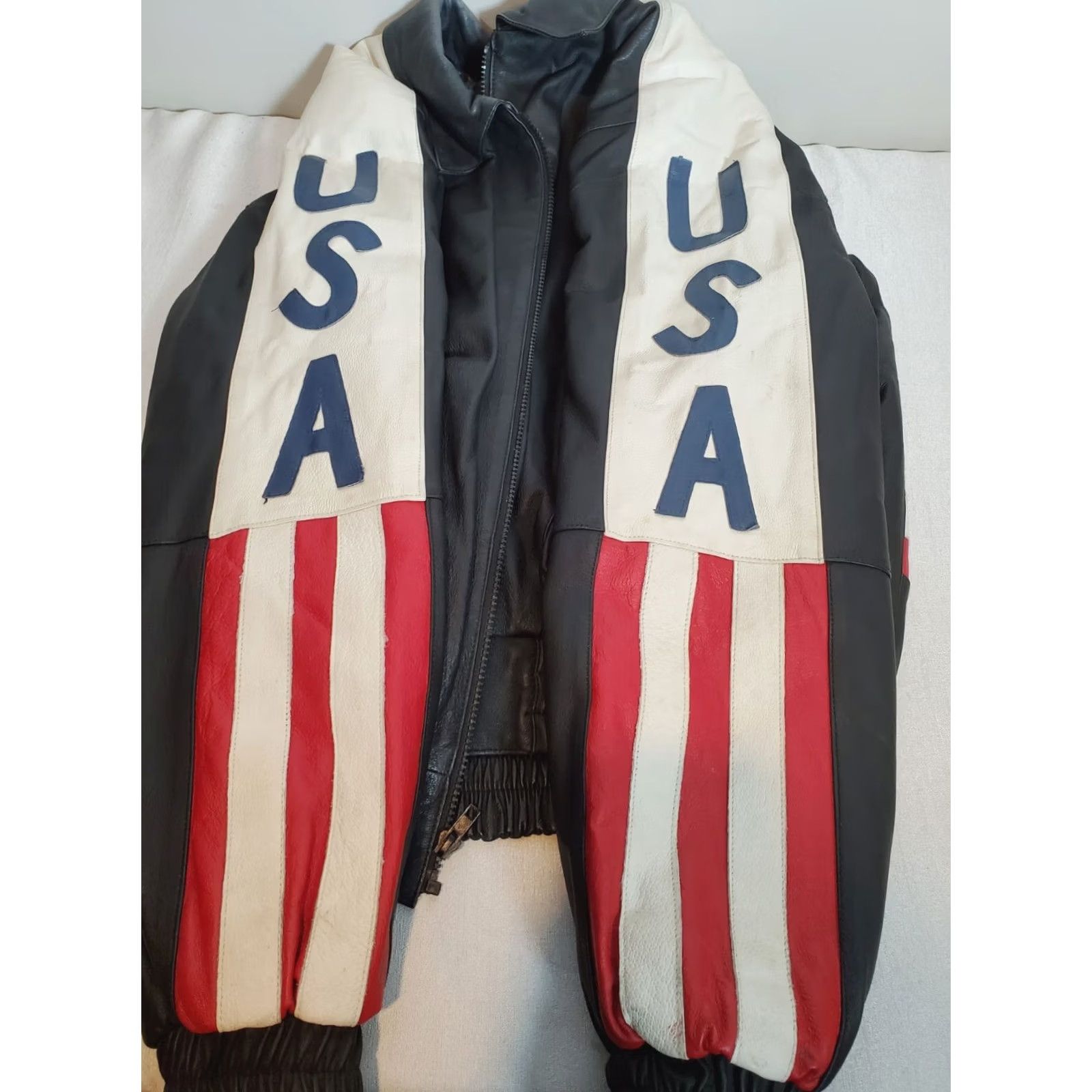 Vintage VINTAGE WILDA Jacket Full Zip American Flag Leather Men's M 90s Patriotic Size US M / EU 48-50 / 2 - 6 Thumbnail
