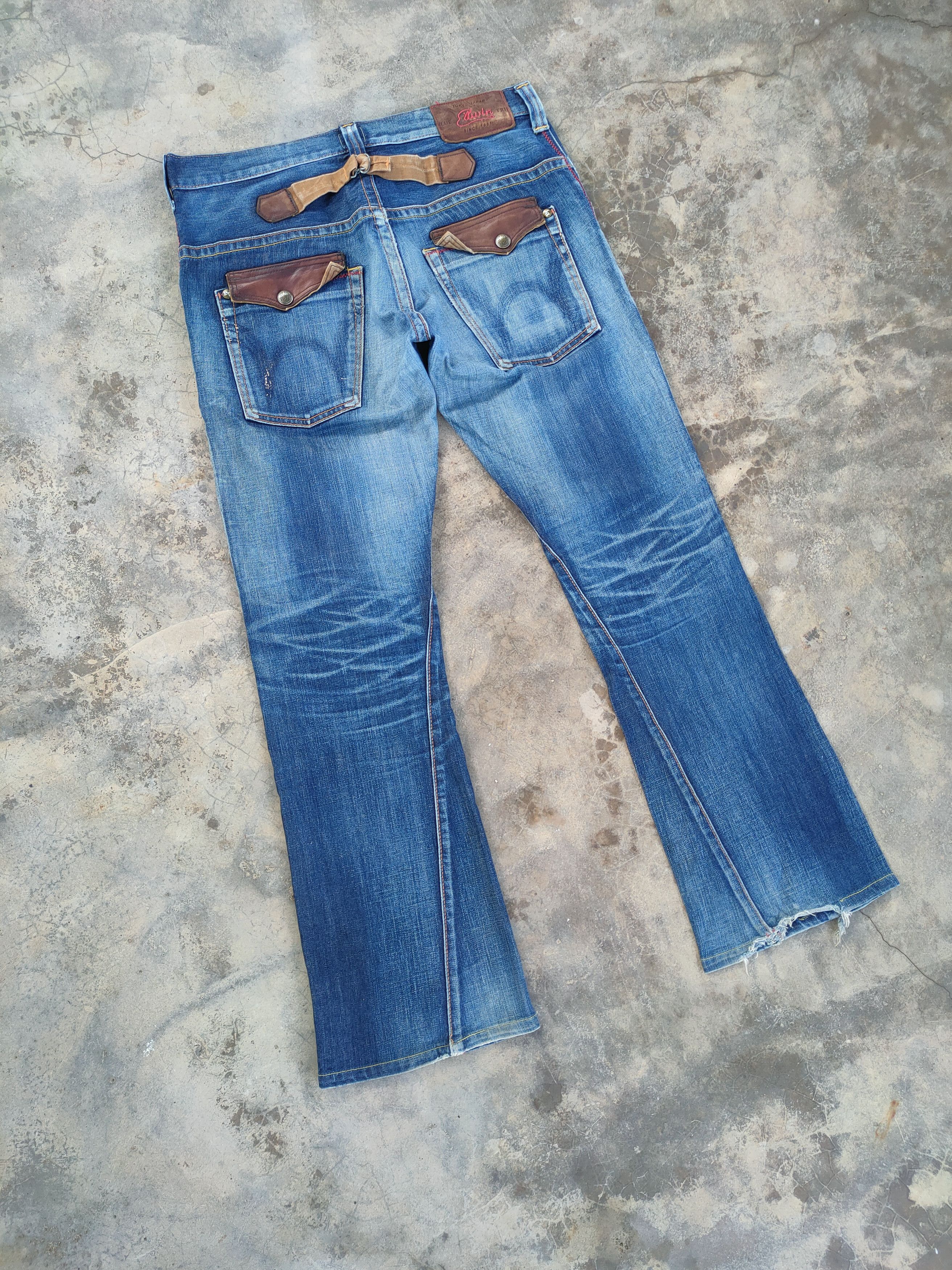 Edwin VINTAGE EDWIN BLUE TRIP FLARE DISTRESSED JEANS DENIM PANTS Size US 36 / EU 52 - 2 Thumbnail