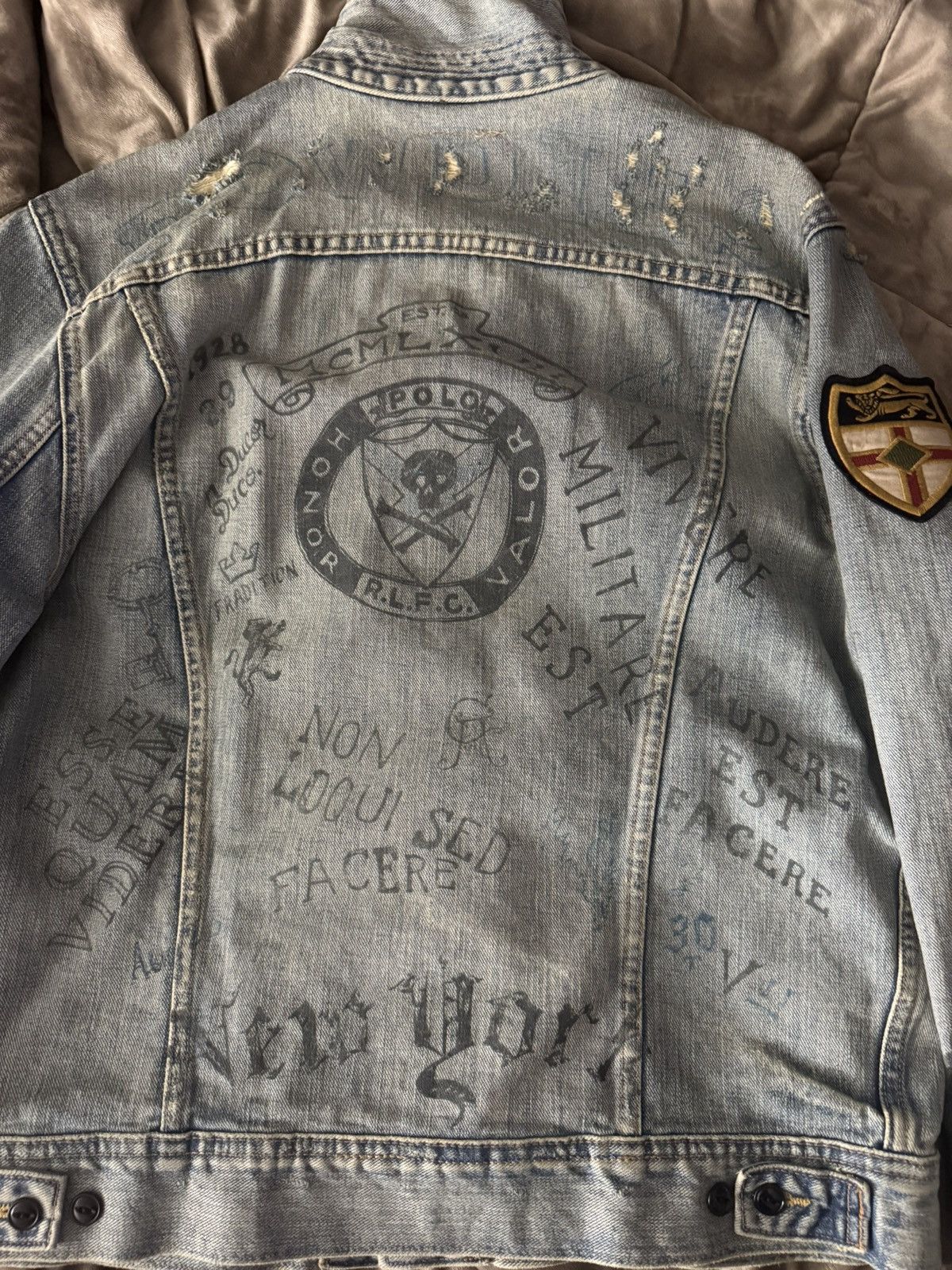 Polo Ralph Lauren Polo Ralph Lauren graffiti print distressed Jean jacket Size US L / EU 52-54 / 3 - 4 Thumbnail