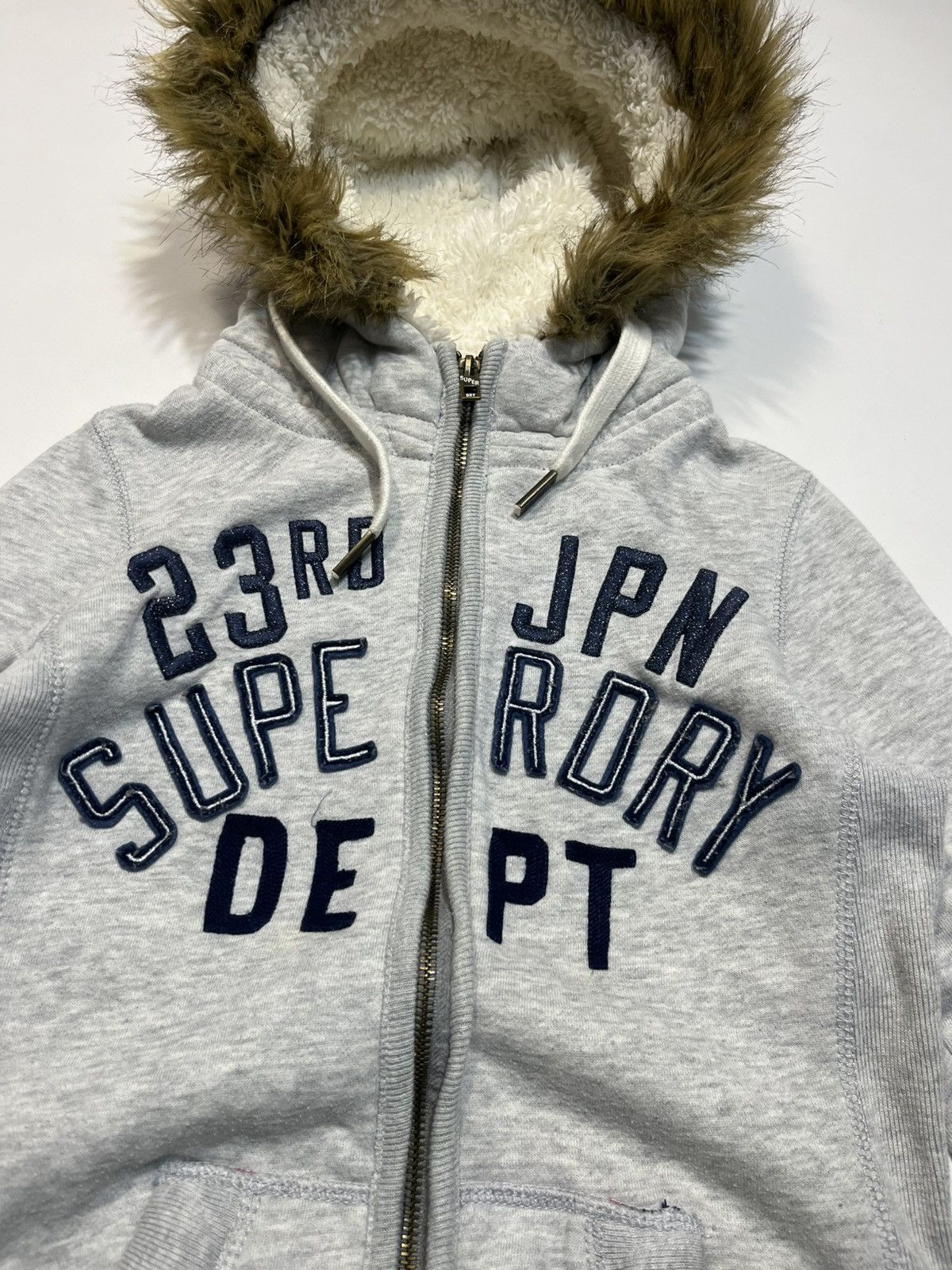 If Six Was Nine Vintage LGB Style Superdry Fur Faux Zip Hoodie Size S / US 4 / IT 40 - 4 Thumbnail