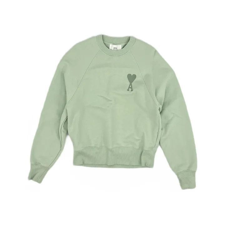 AMI AMI SS22 Green Heart Logo Casual Sweatshirt -2507 Size US XXS / EU 40 - 2 Thumbnail