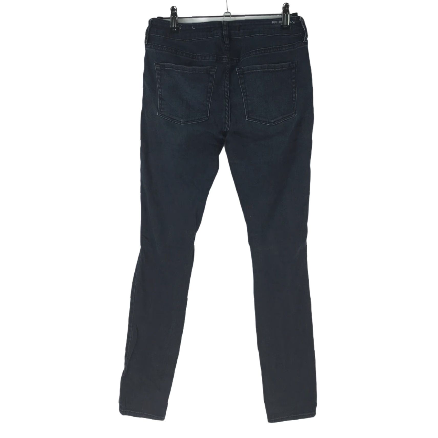 Denime Bullhead Jeans Womens Size 5 Skinny Distressed Black Denim Dark Wash 29in 5-Pocket Stretch Belt Loops Size 27" / US 4 / IT 40 - 4 Thumbnail