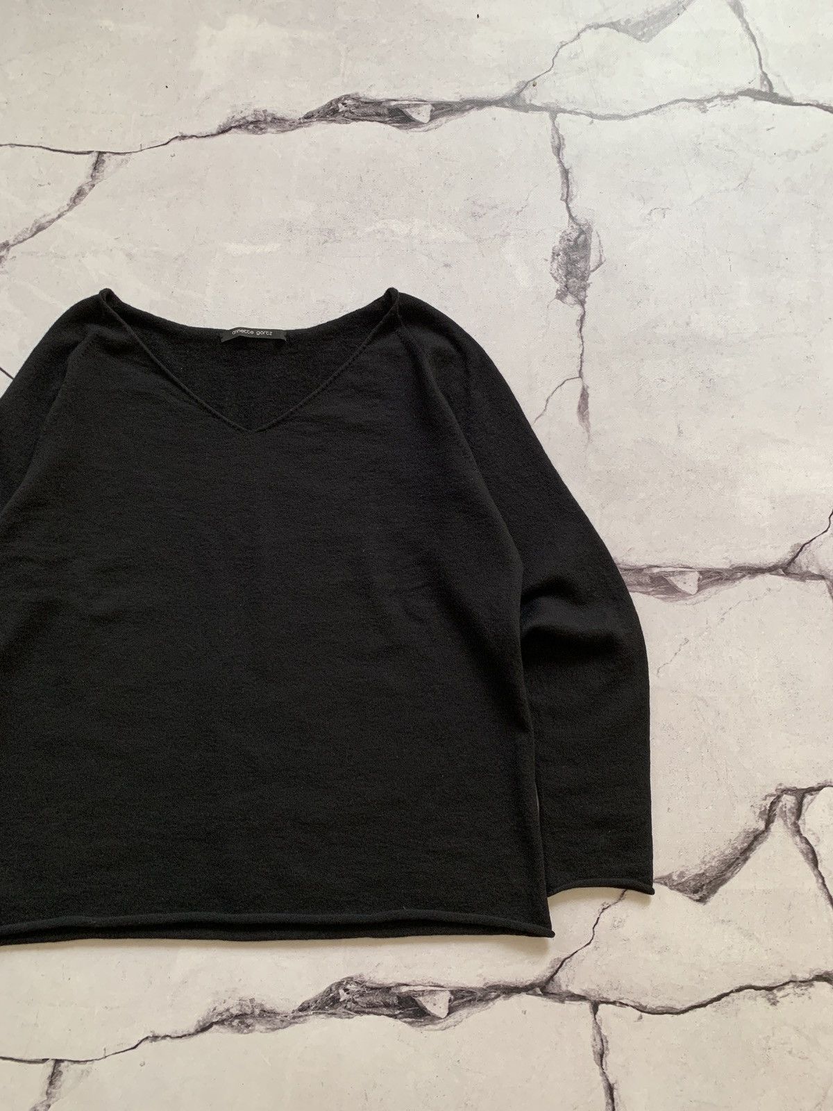 Designer Annette Görtz Avant Garde V Neck Relaxed Sweater Size M / US 6-8 / IT 42-44 - 3 Thumbnail