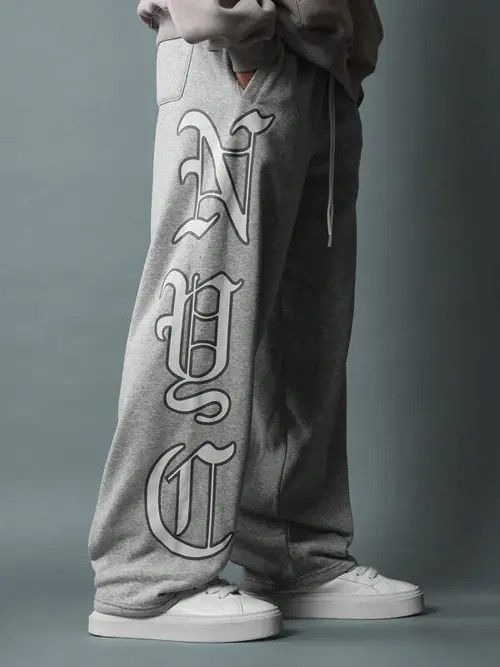 Letter Drip Drill Sweatpants CentralCee