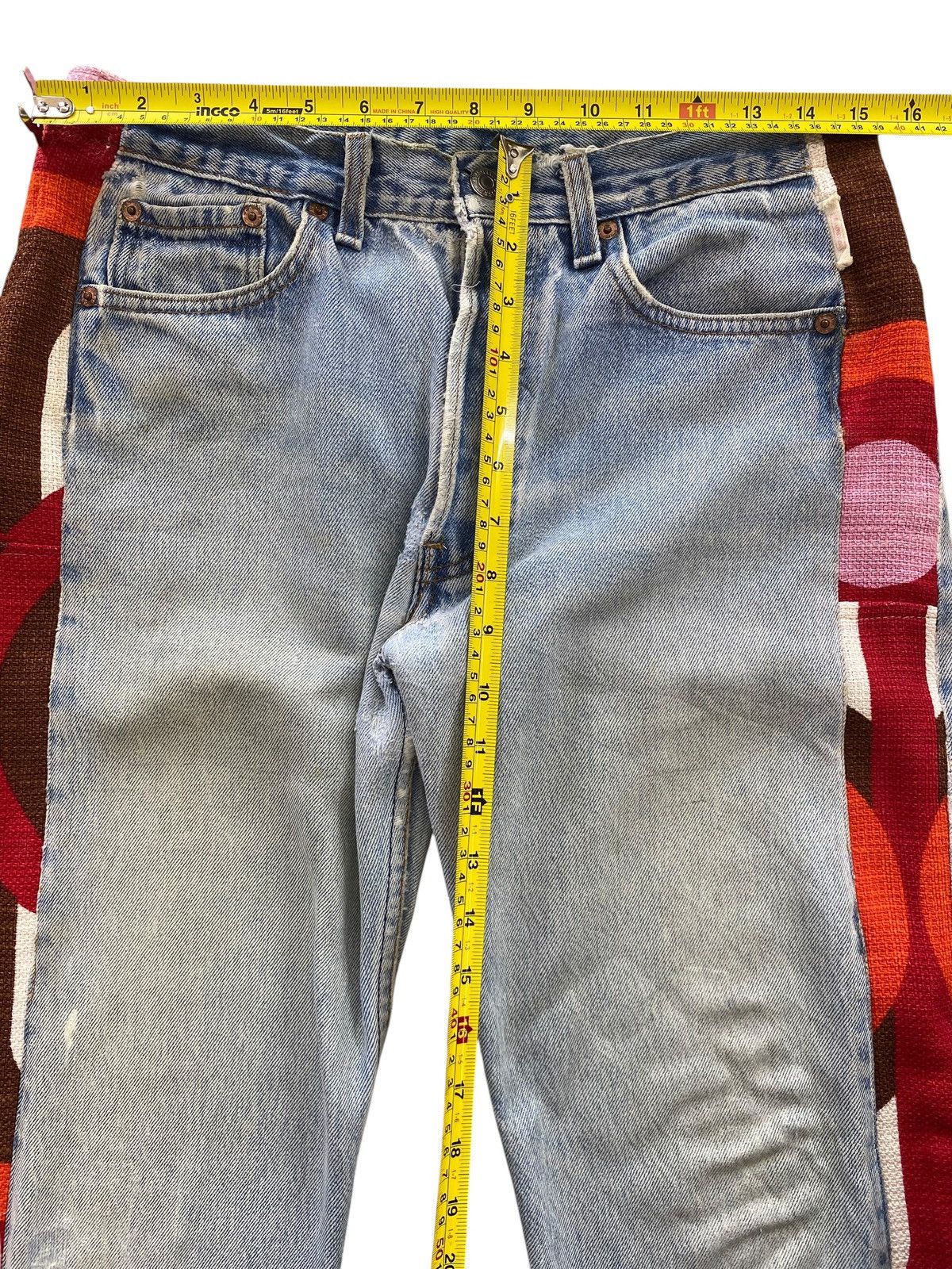 Levi's Levi’s Light Wash Abstract Lines Style Straight Leg Jeans Size US 30 / EU 46 - 6 Thumbnail