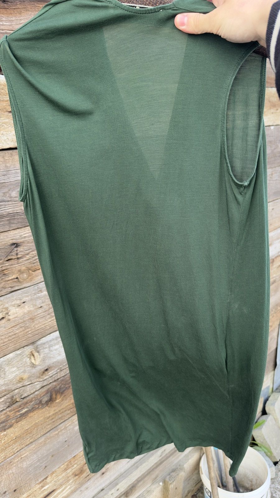 Acne Studios Acne Studios Green Lyocell Wrap Draped Sleeveless Dress Size S / US 4 / IT 40 - 4 Thumbnail