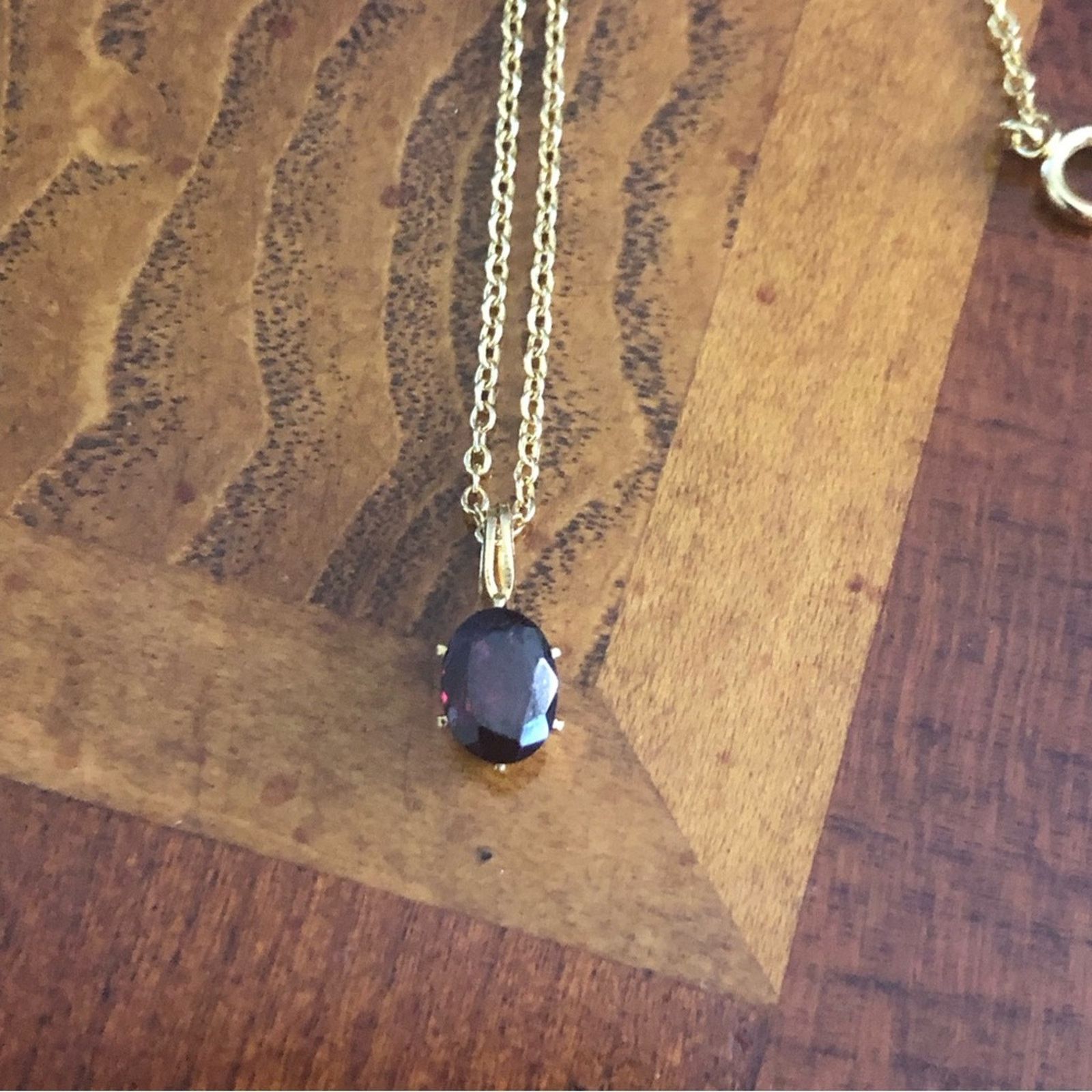 Vintage Vintage genuine garnet gold plated rolo chain necklace NWT Size ONE SIZE - 3 Thumbnail