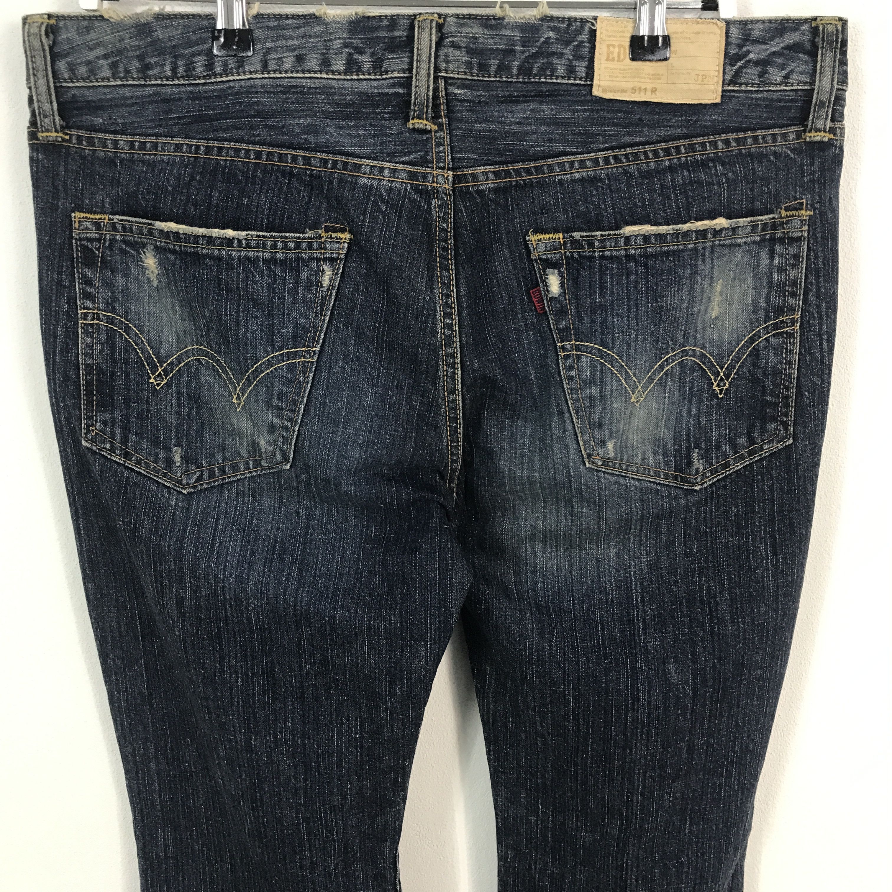 Edwin × Japanese Brand Flared Edwin distressed denim bootcut denim pants Size US 34 / EU 50 - 5 Thumbnail