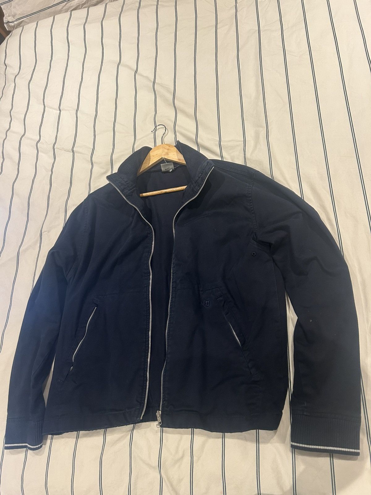 Nike VINTAGE nike navy full zip high collar Size US M / EU 48-50 / 2 - 1 Thumbnail