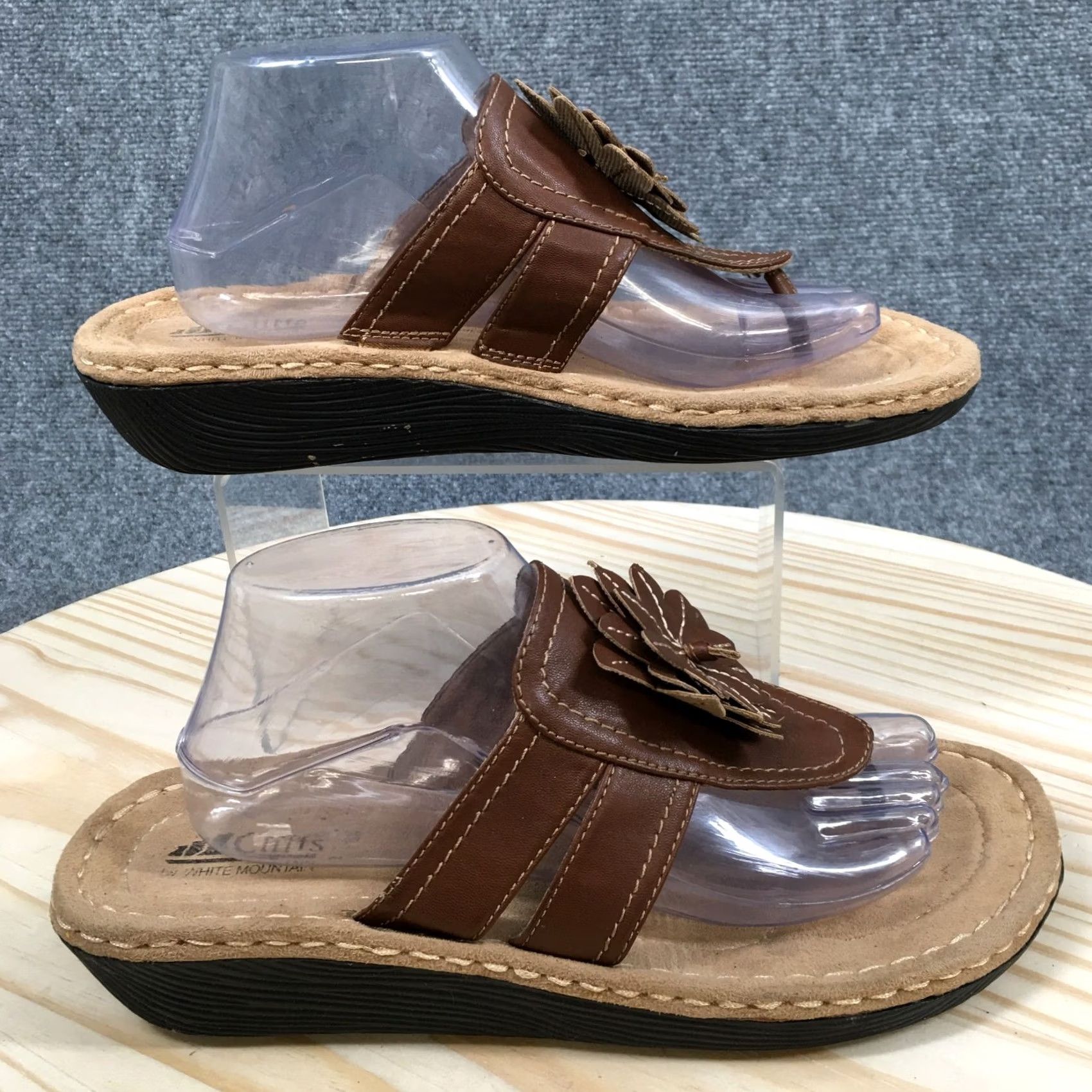 Vintage Cliffs by White Mountain Cupcake II Sandals Womens 11 M Slip On Thong Brown Size US 11 / IT 41 - 2 Thumbnail