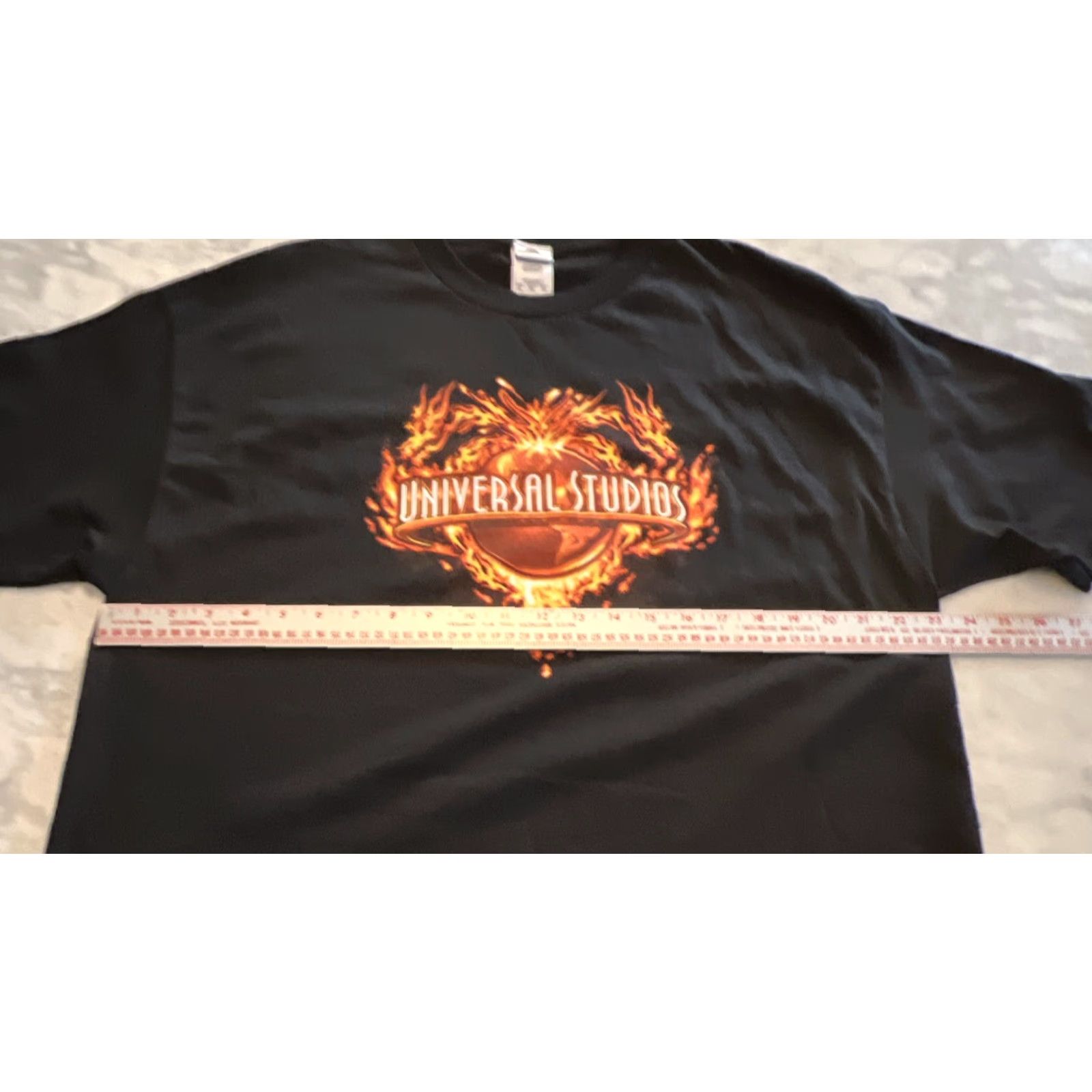Vintage VINTAGE Universal Studios Men’s XL Black T Shirt Flaming World Shirt Adults XL Black Flaming World Universal Studios Hollywood Mens T-Shirt Size US XL / EU 56 / 4 - 6 Thumbnail