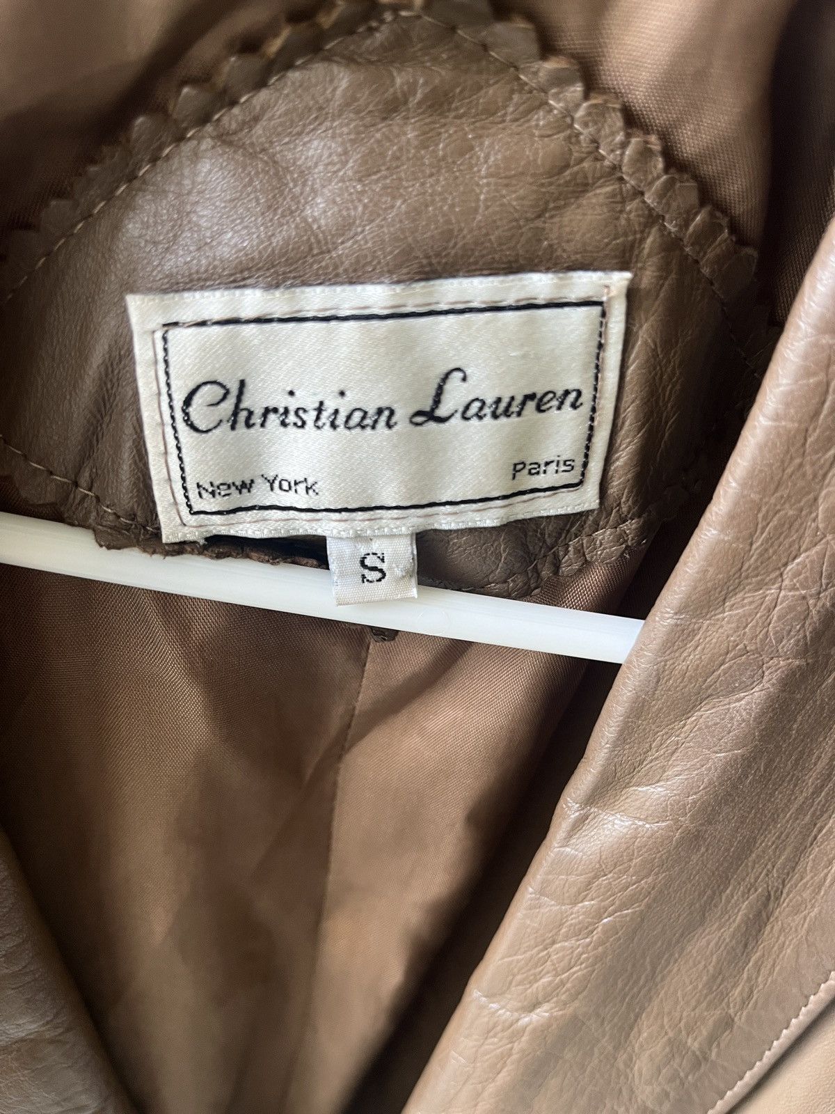 Vintage Christian Lauren Leather Jacket Size S / US 4 / IT 40 - 2 Thumbnail