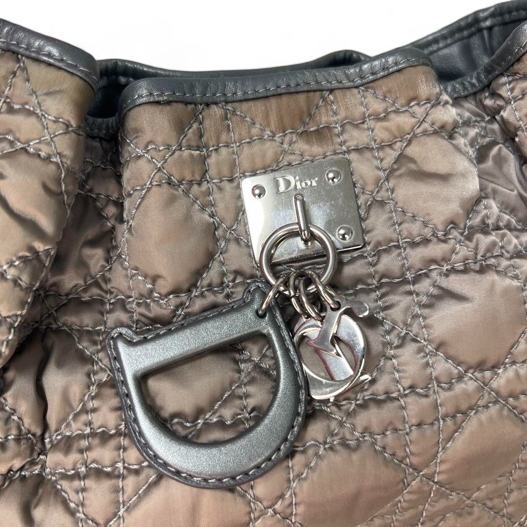 Dior Dior - Cannage handbag quilted nylon gray logo Size ONE SIZE - 4 Thumbnail