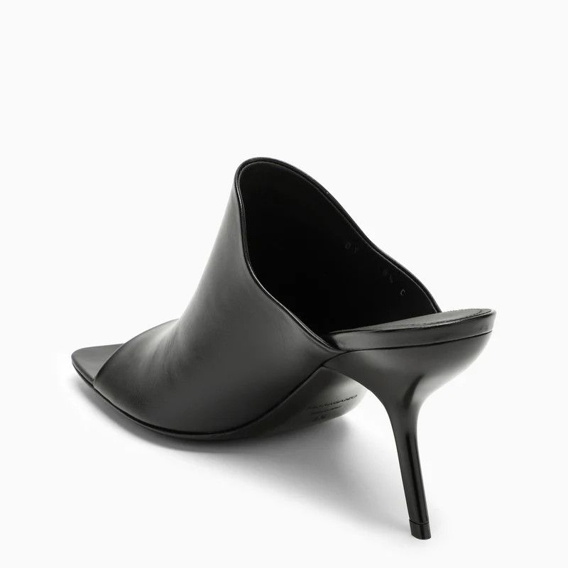 Salvatore Ferragamo o1s1rm0724 Leather Stiletto Mules in Black Size US 7.5 / IT 37.5 - 4 Thumbnail