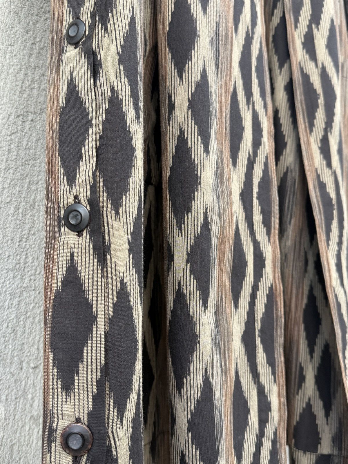 Issey Miyake × Vintage 80s Diamond - pattern Cape - style Coat with Side Buttons Size XXL / US 16-18 / IT 52-54 - 5 Thumbnail