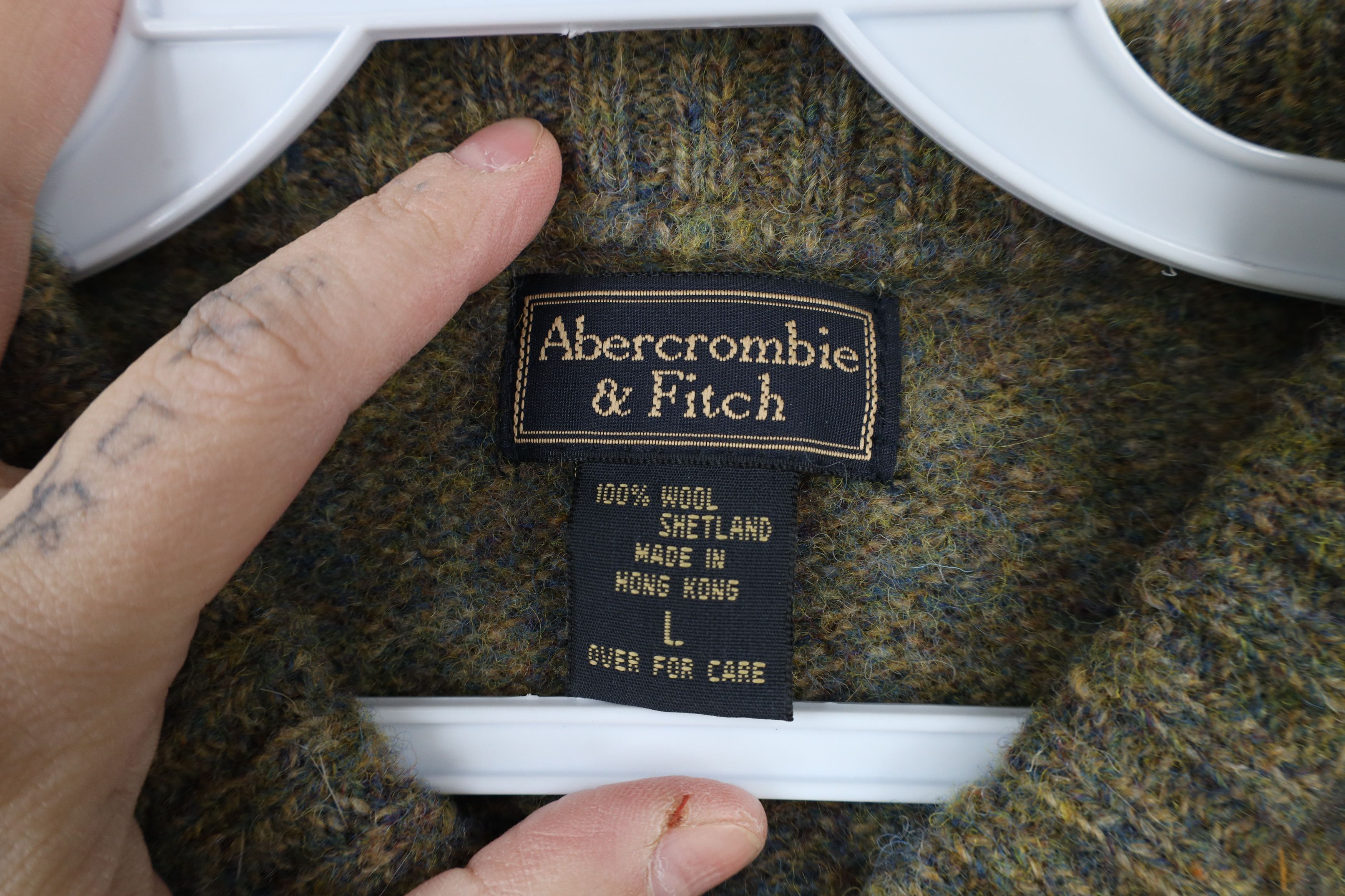 Abercrombie & Fitch × Vintage Vintage 90s Abercrombie & Fitch Fair Isle Wool Knit Sweater Size L / US 10 / IT 46 - 6 Thumbnail