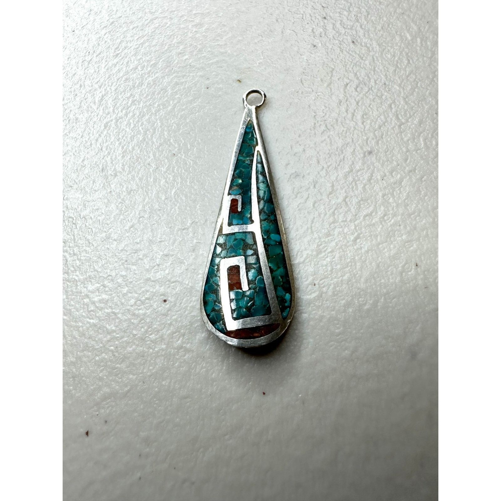& Other Stories Vintage Sterling Silver Turquoise Coral Inlay Pendant Size ONE SIZE - 1 Thumbnail