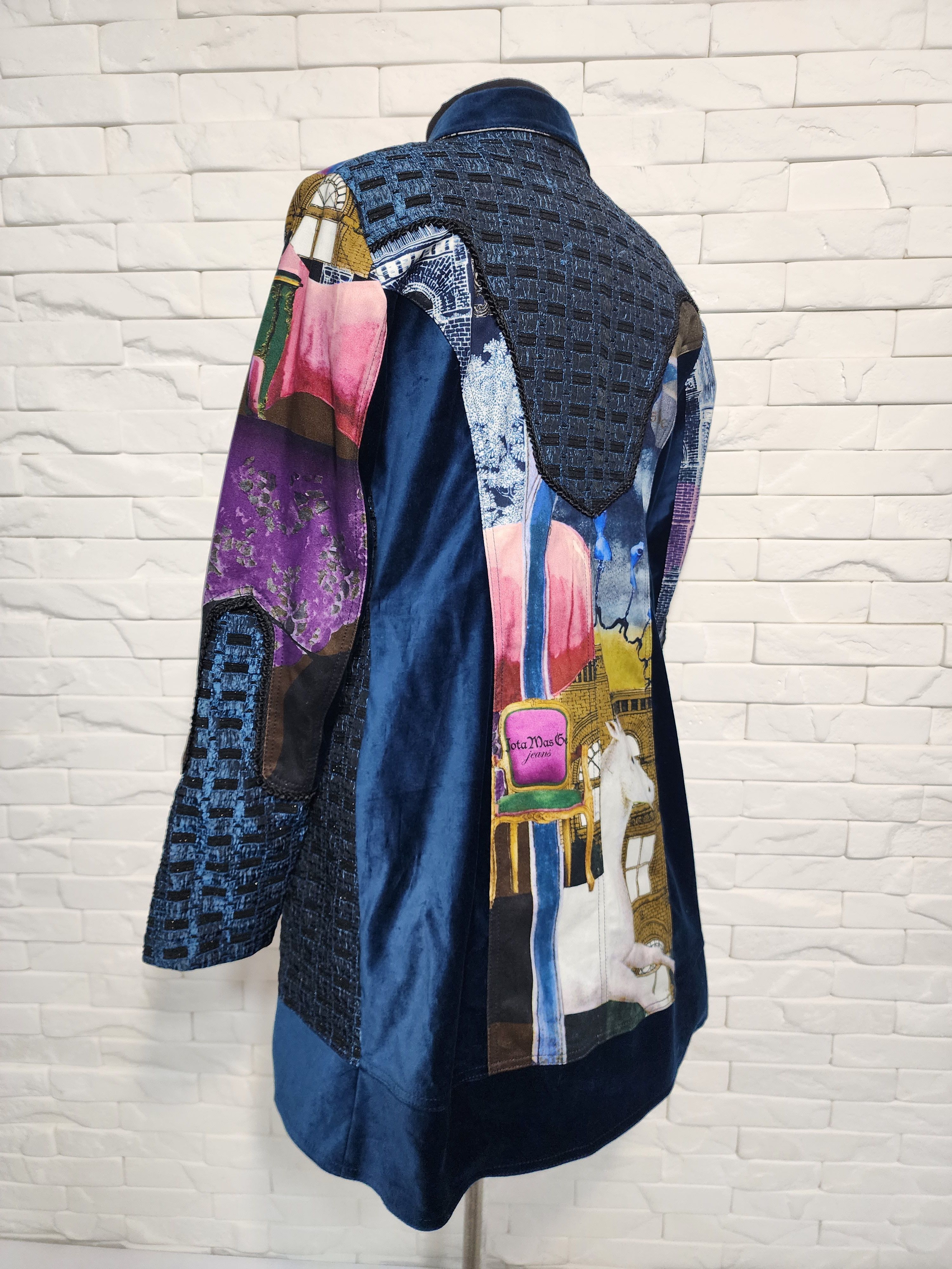 Designer Women's Multi-colored Cotton Jacket. Size L / US 10 / IT 46 - 6 Thumbnail