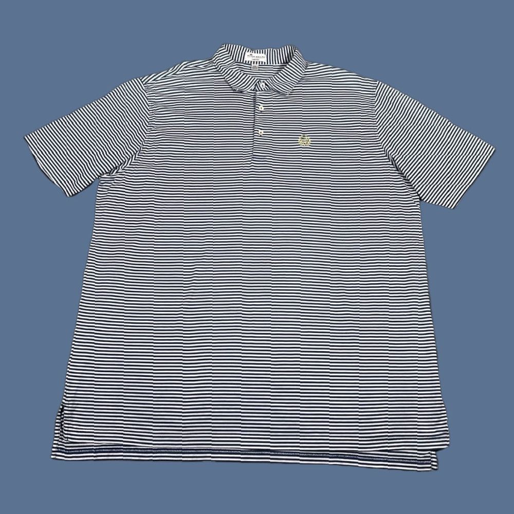 Peter Millar Peter Millar Polo Shirt Mens 2XL Blue White Stripe Crown Ease Golf Cotton Crest Size US XXL / EU 58 / 5 - 1 Thumbnail