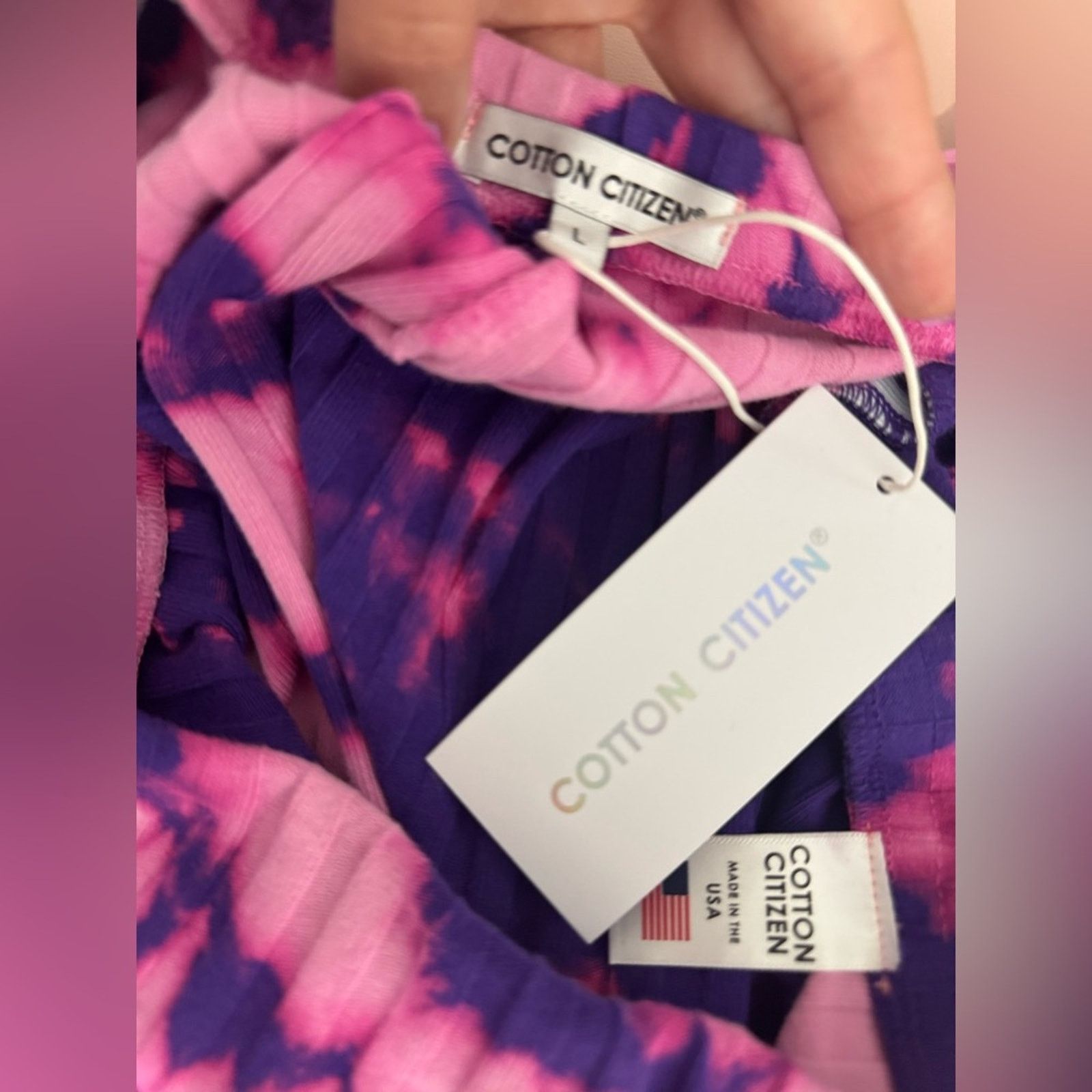 COTTONCITIZEN 167 NWT Cotton Citizen $155 Purple Tie-Dye Mini Skirt Size L Size 32" / US 10 / IT 46 - 5 Thumbnail