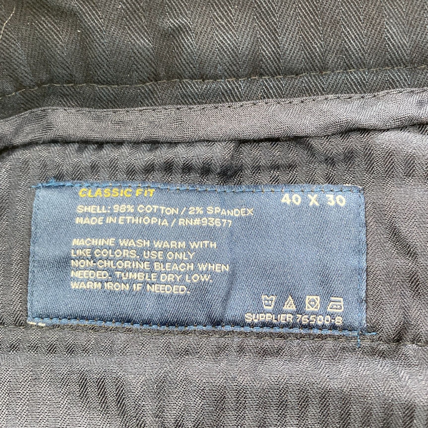 Stafford Stafford Cotton Trouser Mens 40x30 Classic Fit Blue Stretch Sawtooth Waistband Pants Size US 40 / EU 56 - 6 Thumbnail