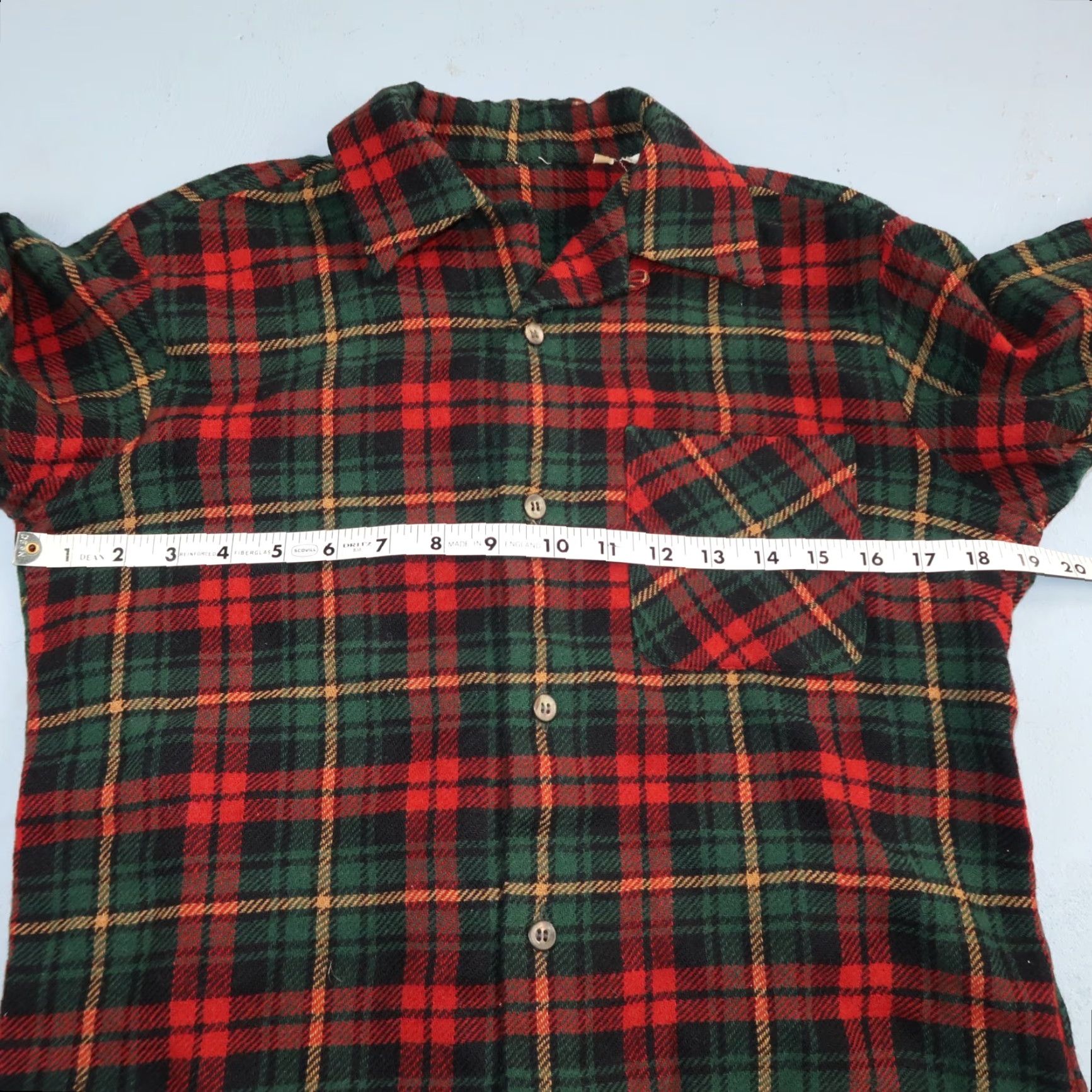 Vintage VINTAGE 60s Wool Button-Up Shirt Men Regular M Red Plaid Flannel Winter Rockabilly Size US M / EU 48-50 / 2 - 4 Thumbnail