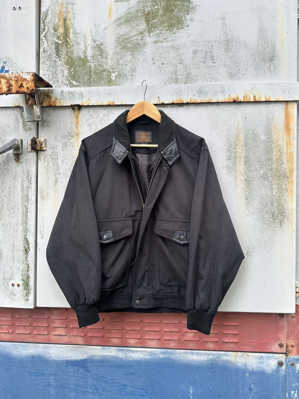 Vintage 👹Vintaige Club Black Suede Bomber Jacket Size US M / EU 48-50 / 2 - 4 Thumbnail