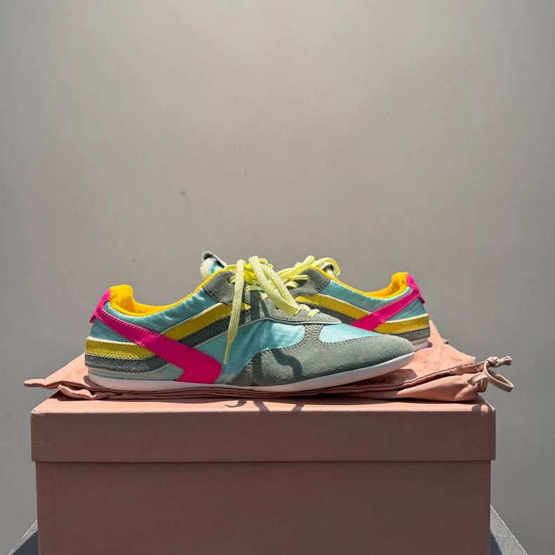 Miu Miu miu miu size 37.5 25ss Candy Color Nylon Paneled Suede Snea Size US 5 / EU 37 - 3 Thumbnail