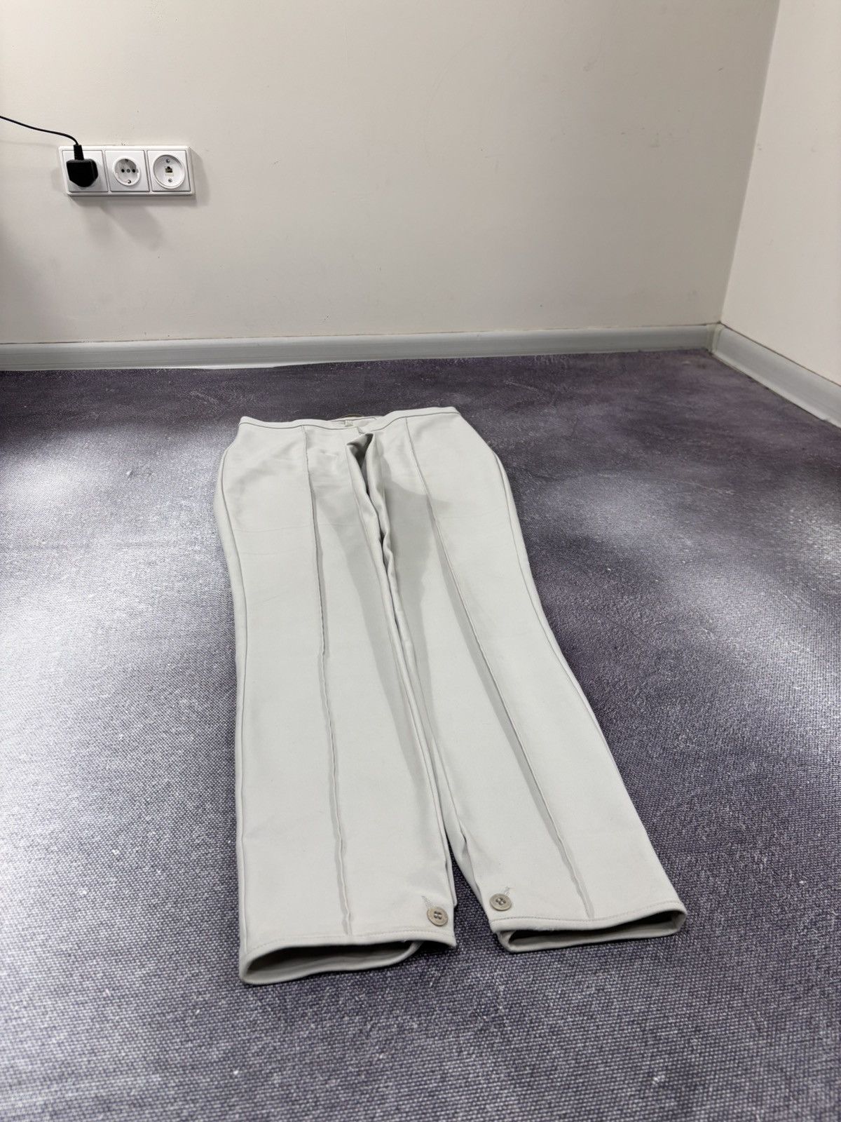Annette Gortz Annette Gortz Women’s Light Grey Cotton Blend Pants Trousers Size 28" / US 6 / IT 42 - 2 Thumbnail