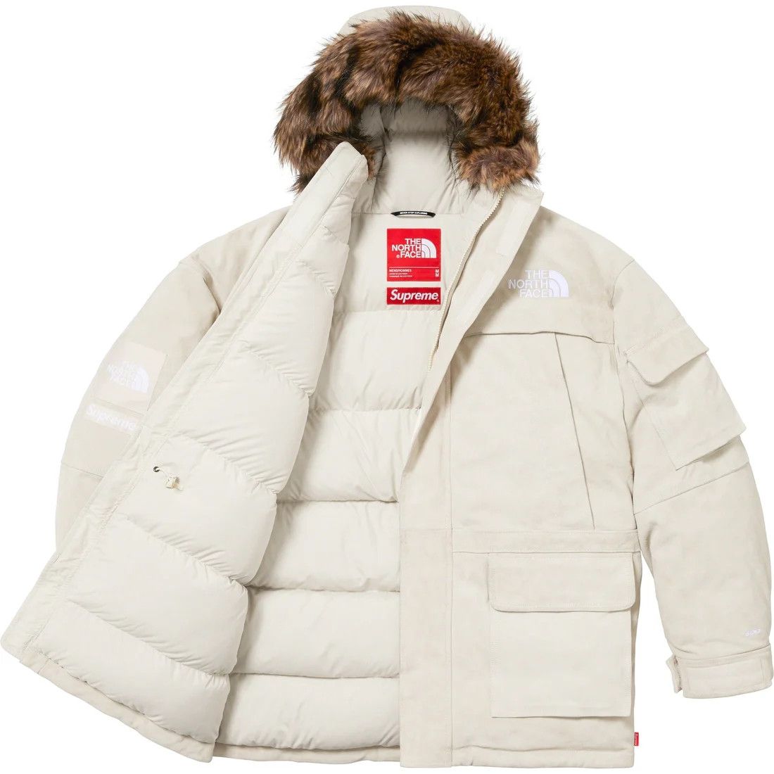 Supreme × The North Face o1tko11224 Suede 600-Fill Down Jacket in Stone Size US L / EU 52-54 / 3 - 1 Thumbnail