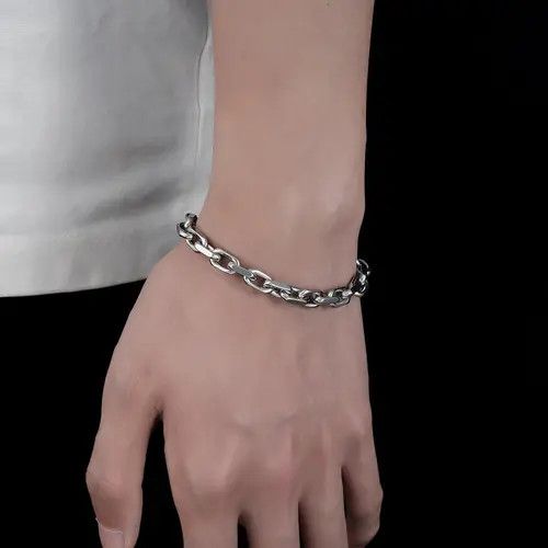 Jewelry Silver Chain Link Bracelet, Men's Stainless Steel Jewelry Size ONE SIZE - 1 Thumbnail