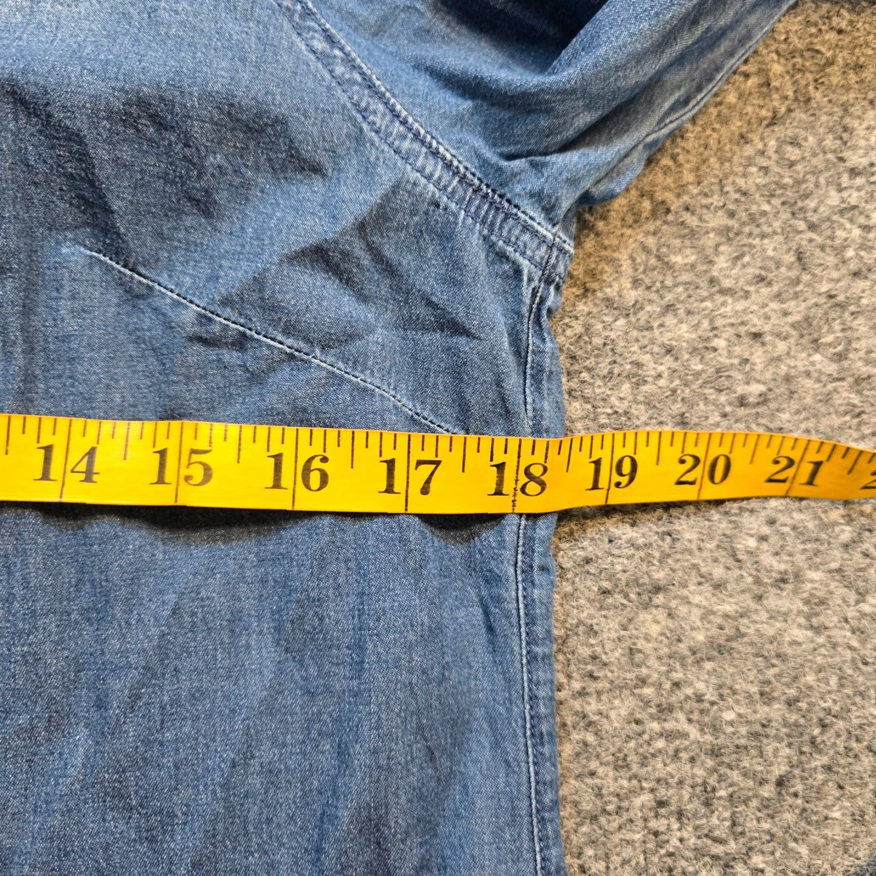 Denime Betabrand Shirt Womens Medium Blue Denim Chambray Button Long Sleeve Casual Size M / US 6-8 / IT 42-44 - 5 Thumbnail