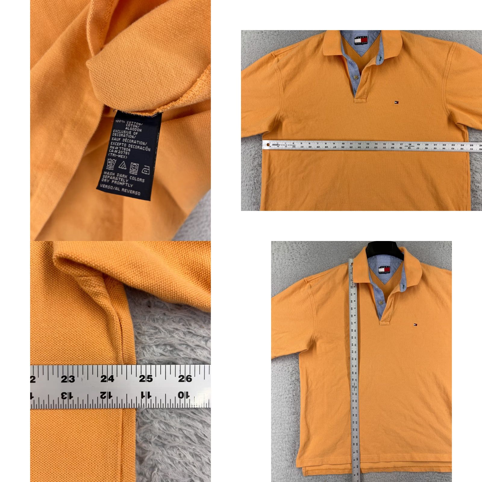 Tommy Hilfiger VINTAGE Tommy Hilfiger Polo Shirt Adult XL Orange 100% Cotton Knit Golf Shirt Mens Polo Modern Sports Size US XL / EU 56 / 4 - 8 Thumbnail