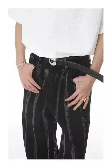 Japanese Brand VIBE Black Tie dyed jeans Size US 33 - 6 Thumbnail