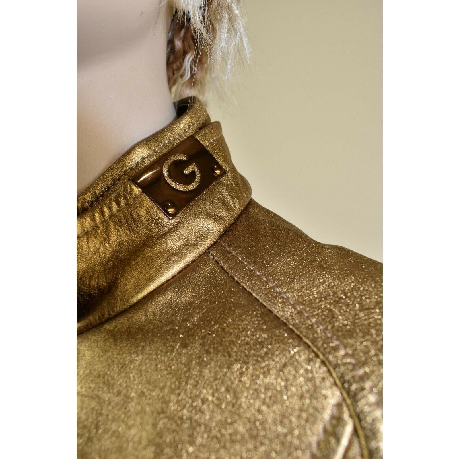 Dolce & Gabbana DOLCE GABBANA GOLD LEATHER DRESS BOMBER RUNWAY JACKET 44 $4K Size M / US 6-8 / IT 42-44 - 5 Thumbnail