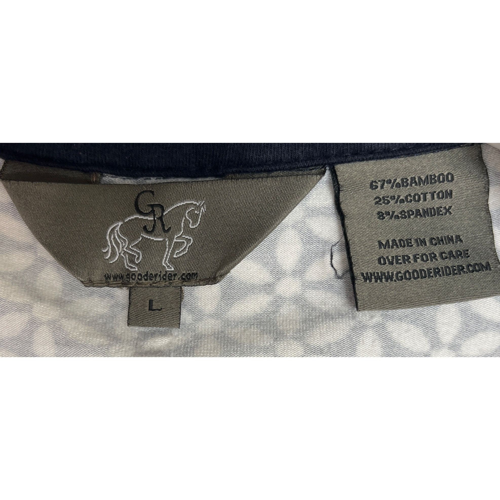 Other Goodrider Womens Geometric Zip-Up Equestrian Shirt Bamboo Bl Size L / US 10 / IT 46 - 3 Thumbnail