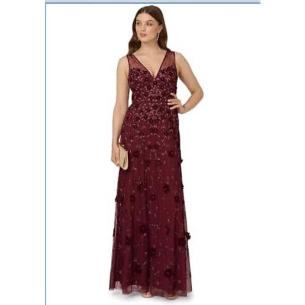 Adrianna Papell Adrianna Papell Beaded Gem Illusion Dress Gown Size 14 Size XL / US 12-14 / IT 48-50 - 2 Thumbnail