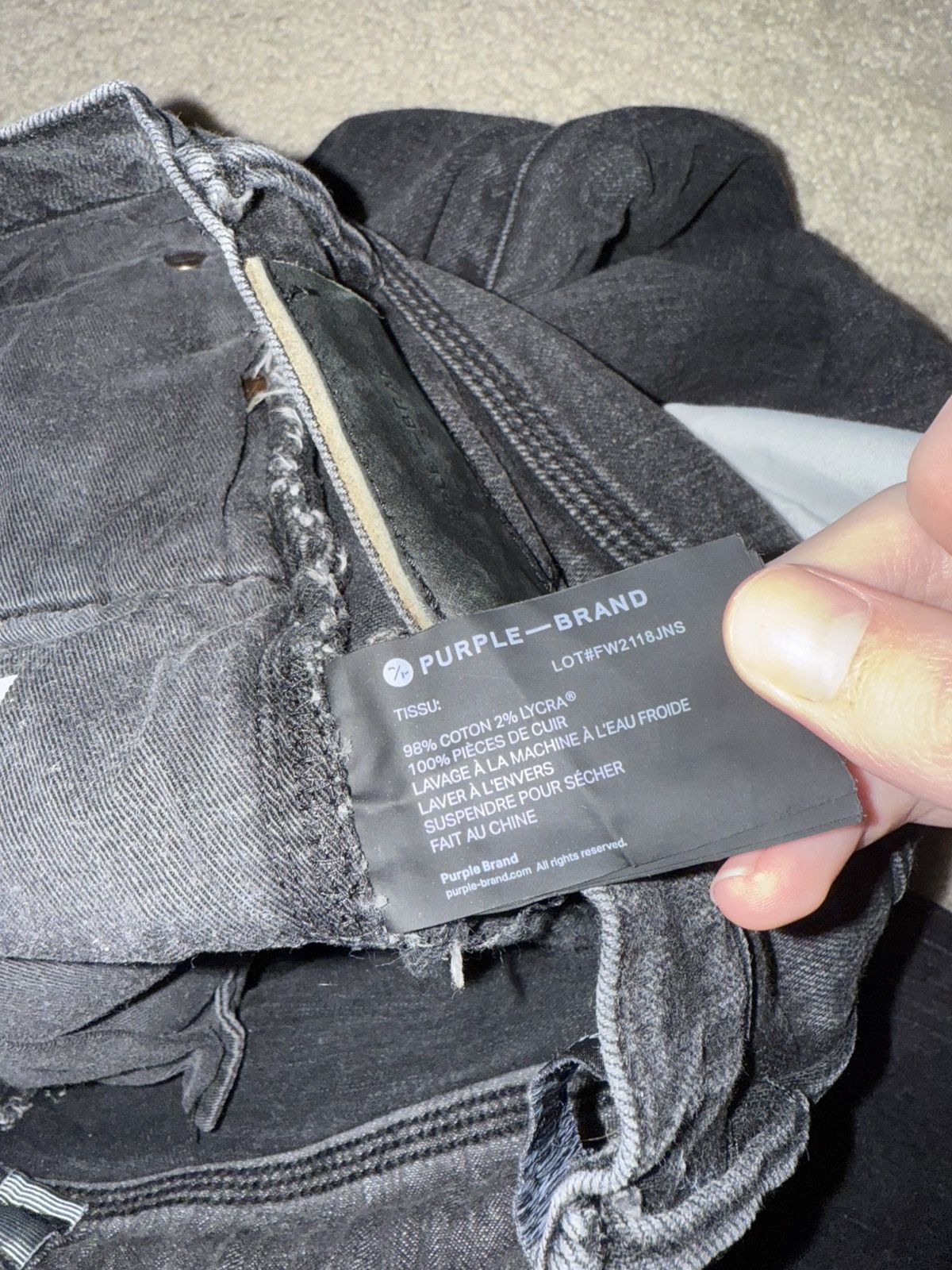 Purple Brand Purple P001 Black Raw Jeans Size US 30 / EU 46 - 6 Thumbnail