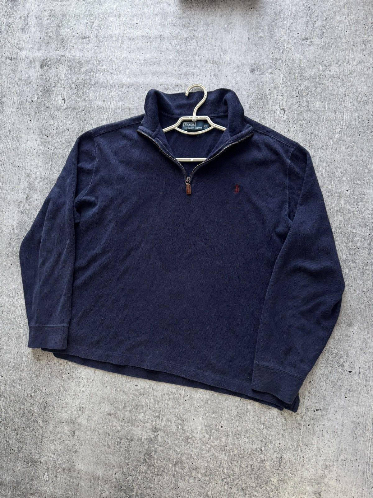 Polo Ralph Lauren Polo Ralph Lauren 1/3 zip Sweater Knit Vintage Size XL Blue Size US XL / EU 56 / 4 - 2 Thumbnail