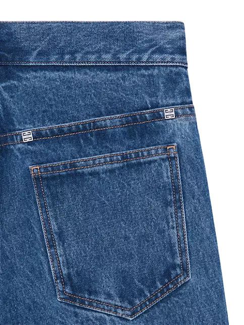 Givenchy o1srvl11e0125 Marbled Denim Cargo Pants in Blue Size 28" / US 6 / IT 42 - 6 Thumbnail