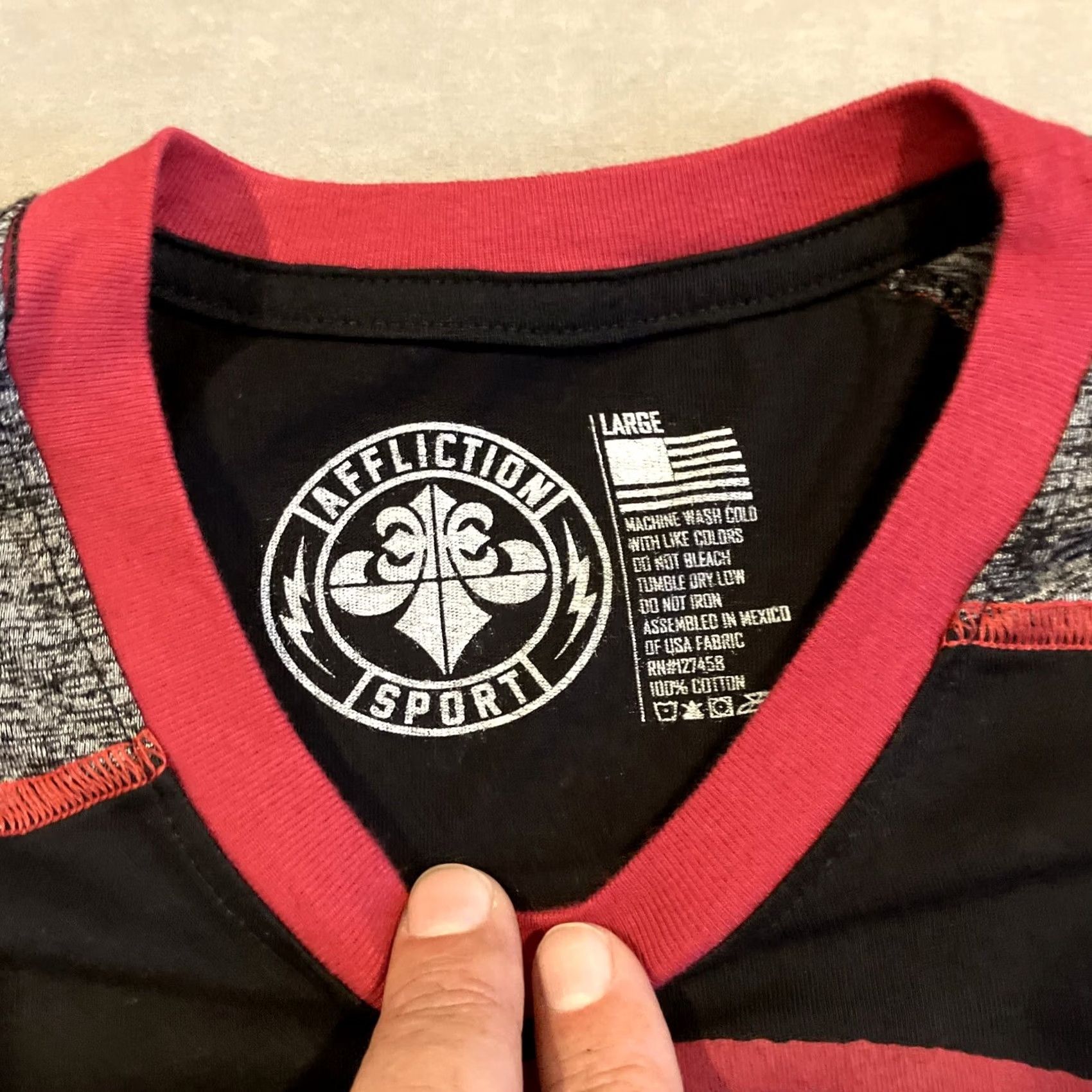 Affliction Affliction Athletics T Shirt - Large - Black - Short Sleeve Crew Neck - Embroidered - Men Size US L / EU 52-54 / 3 - 3 Thumbnail