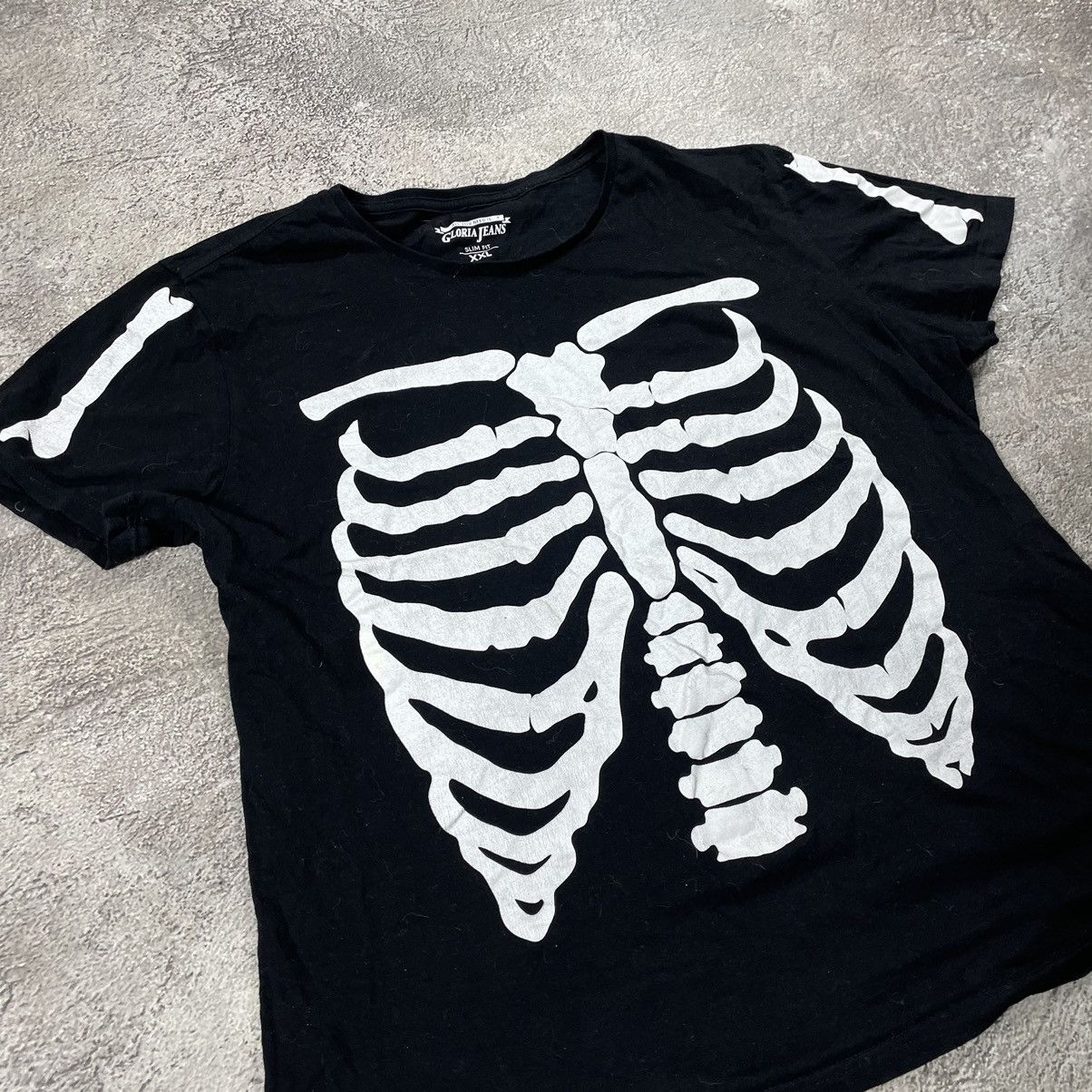 Vintage Vintage Y2K Skeleton Bones Graphic Tee Goth Black Faded XXL Size US XXL / EU 58 / 5 - 4 Thumbnail
